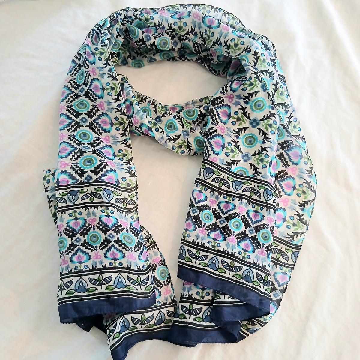 Silk Scarf - TS-1095/L COL BLUE