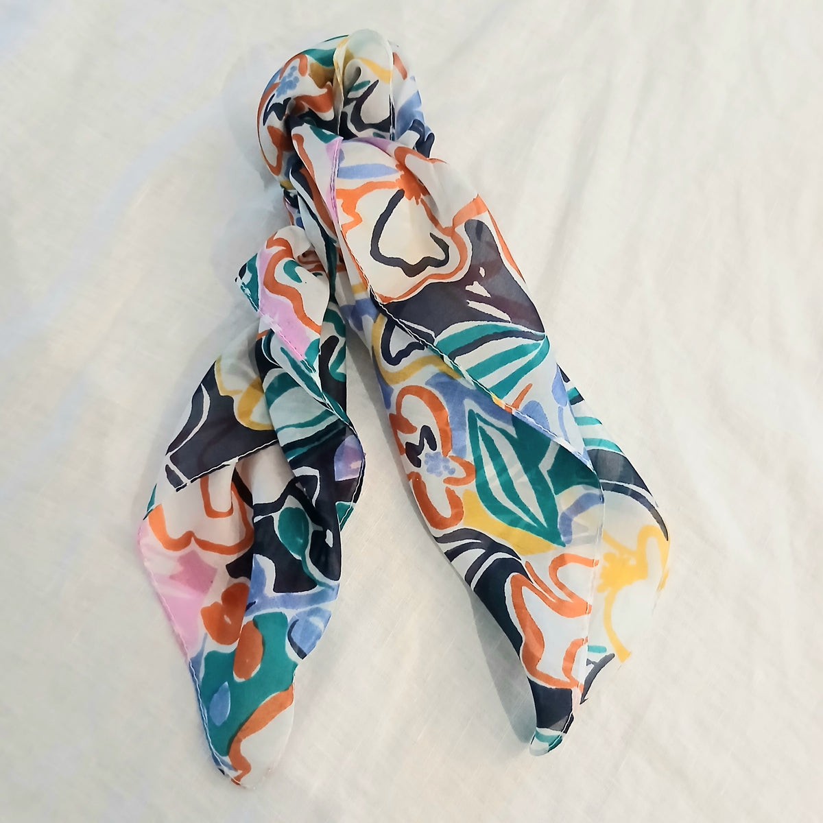 Abstract Floral Pure Silk Scarf PS 1164/S COL 2