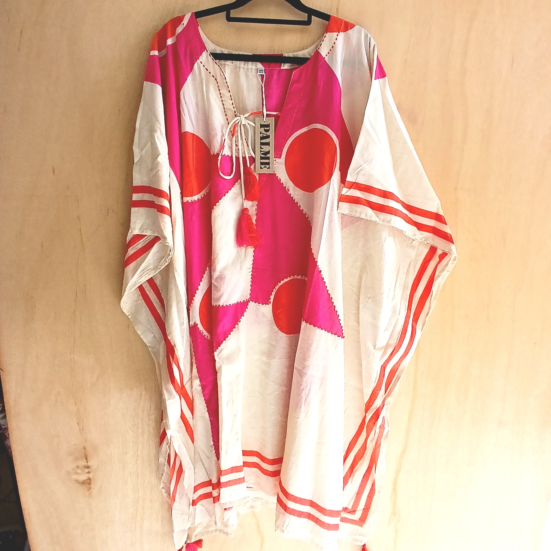PRE-ORDER Mid Length Cotton Poncho Embroidered 67040