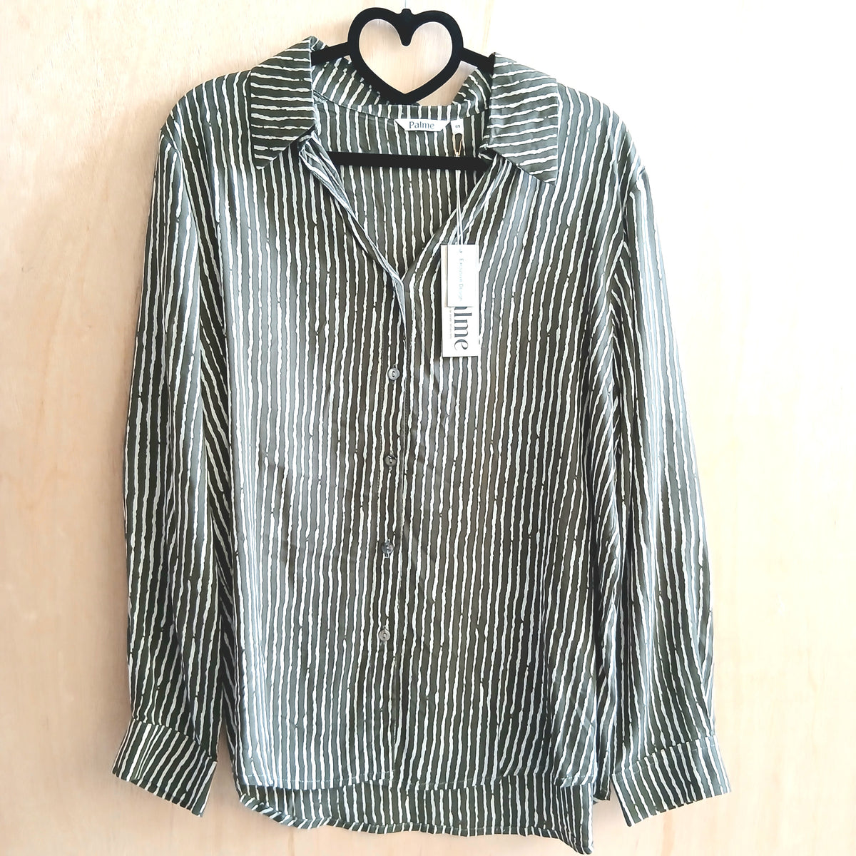 Light Long Sleeve with Buttons Viscose Shirt 67336 Olive Sample