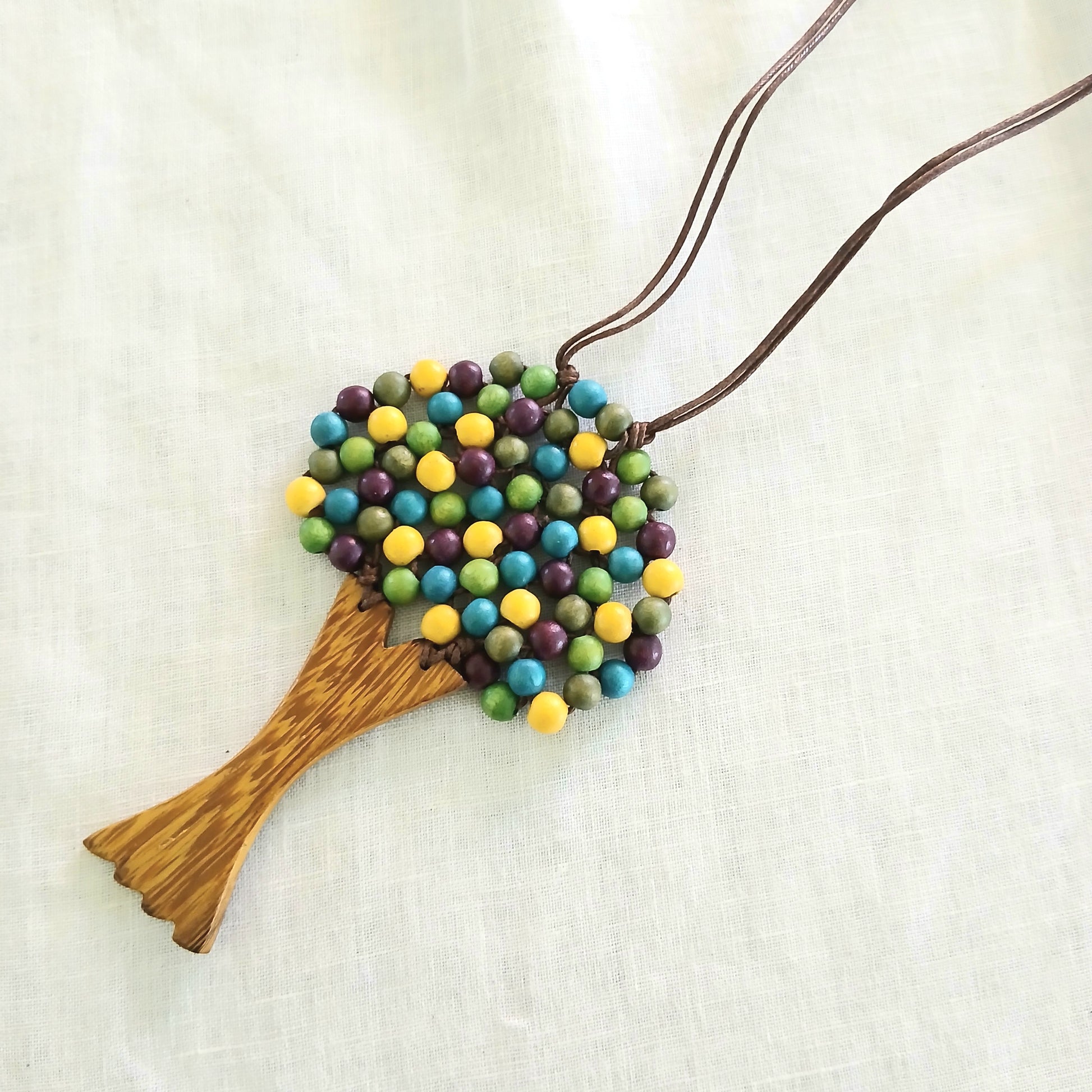 Beaded Tree of Life Pendant Necklace N6-5639