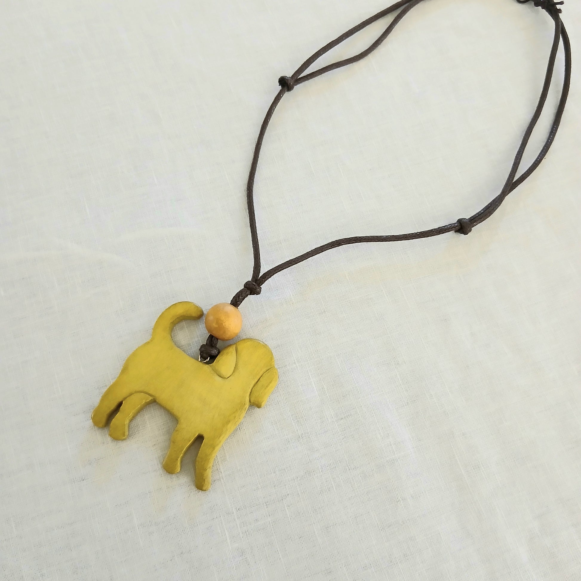 PRE-ORDER Wooden Dog Pendant Necklace N7-1366