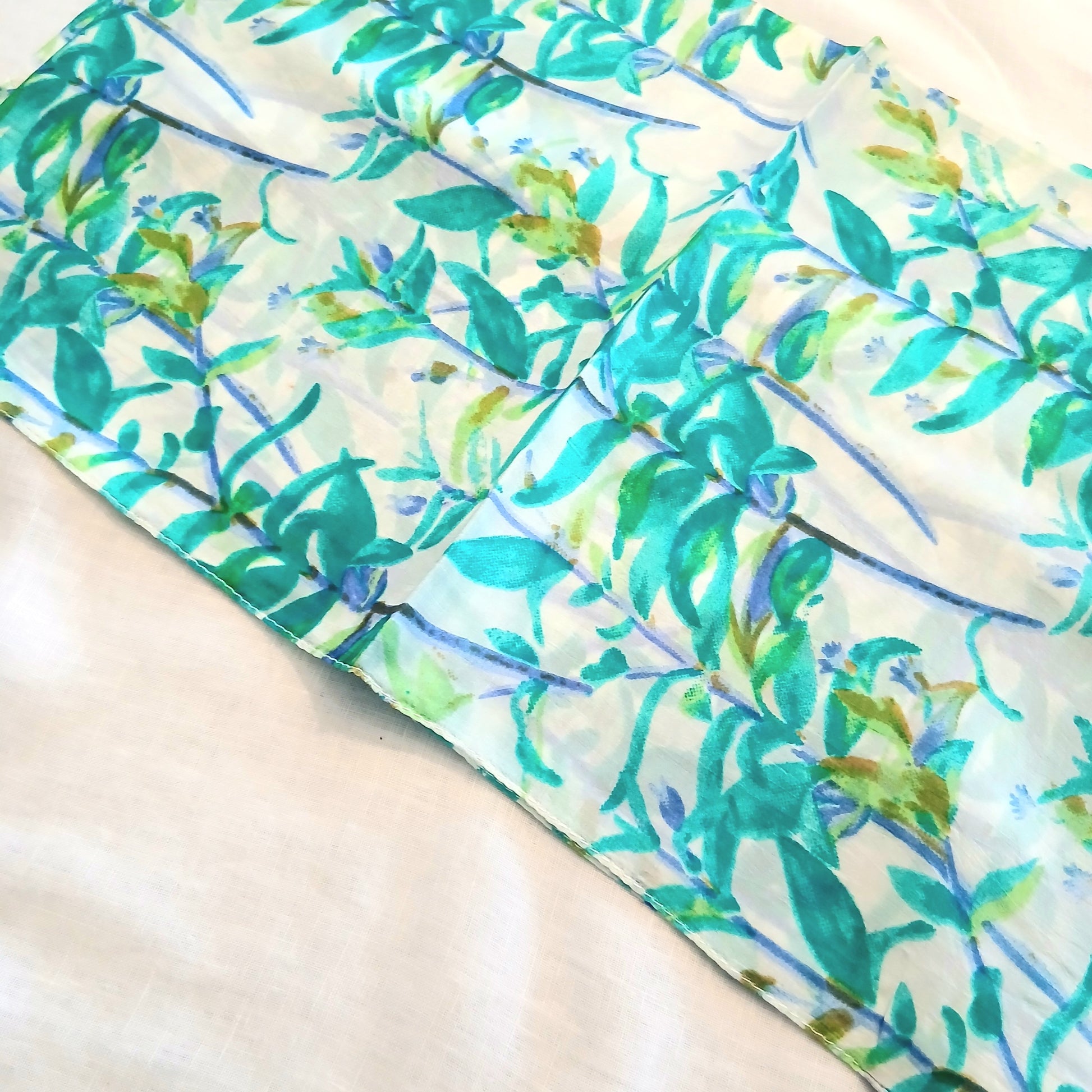 Green Branches Silk Scarf ZS-1035/L