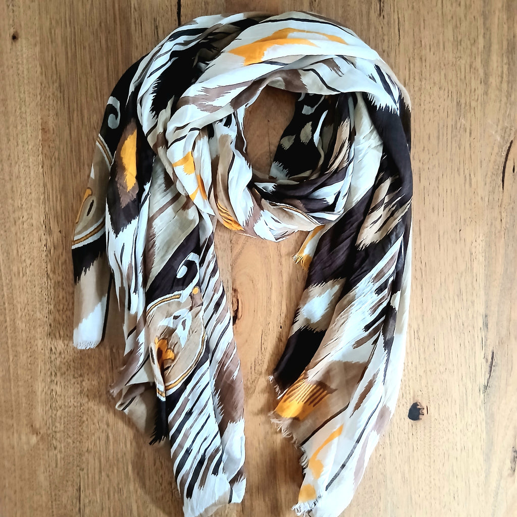PRE-ORDER Cotton Printed Blend Scarf 64056