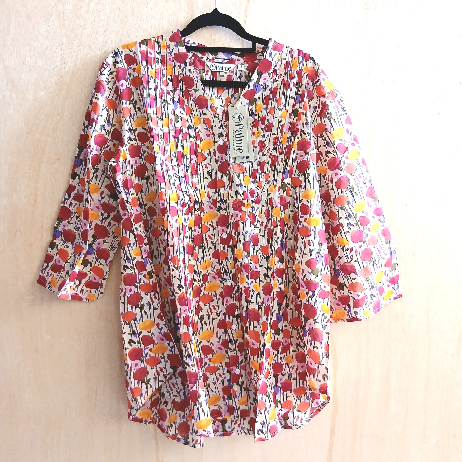 PRE-ORDER Pleated Cotton Printed Shirt 67149