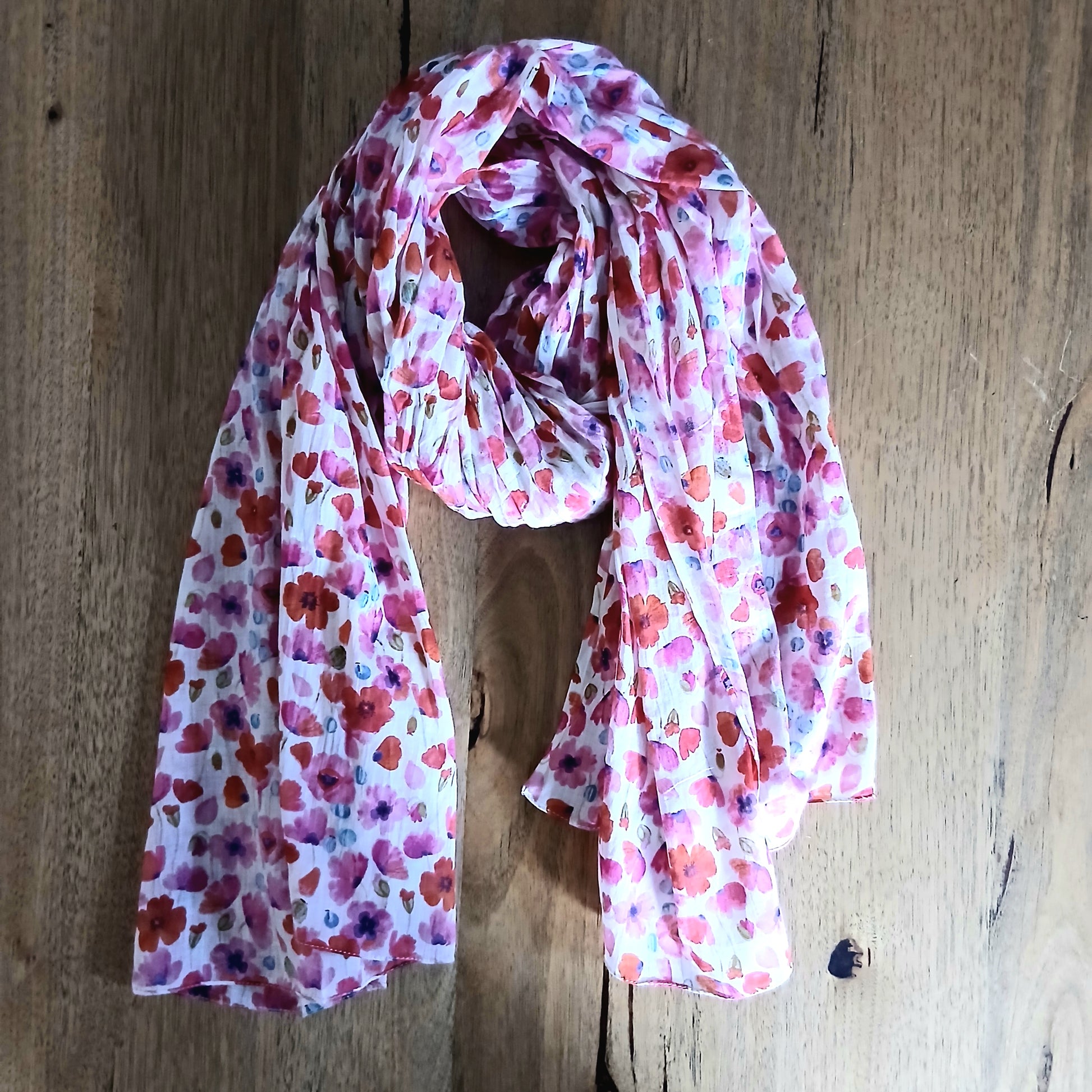 Palme Wild-Flowers Pure Cotton Scarf - 65919