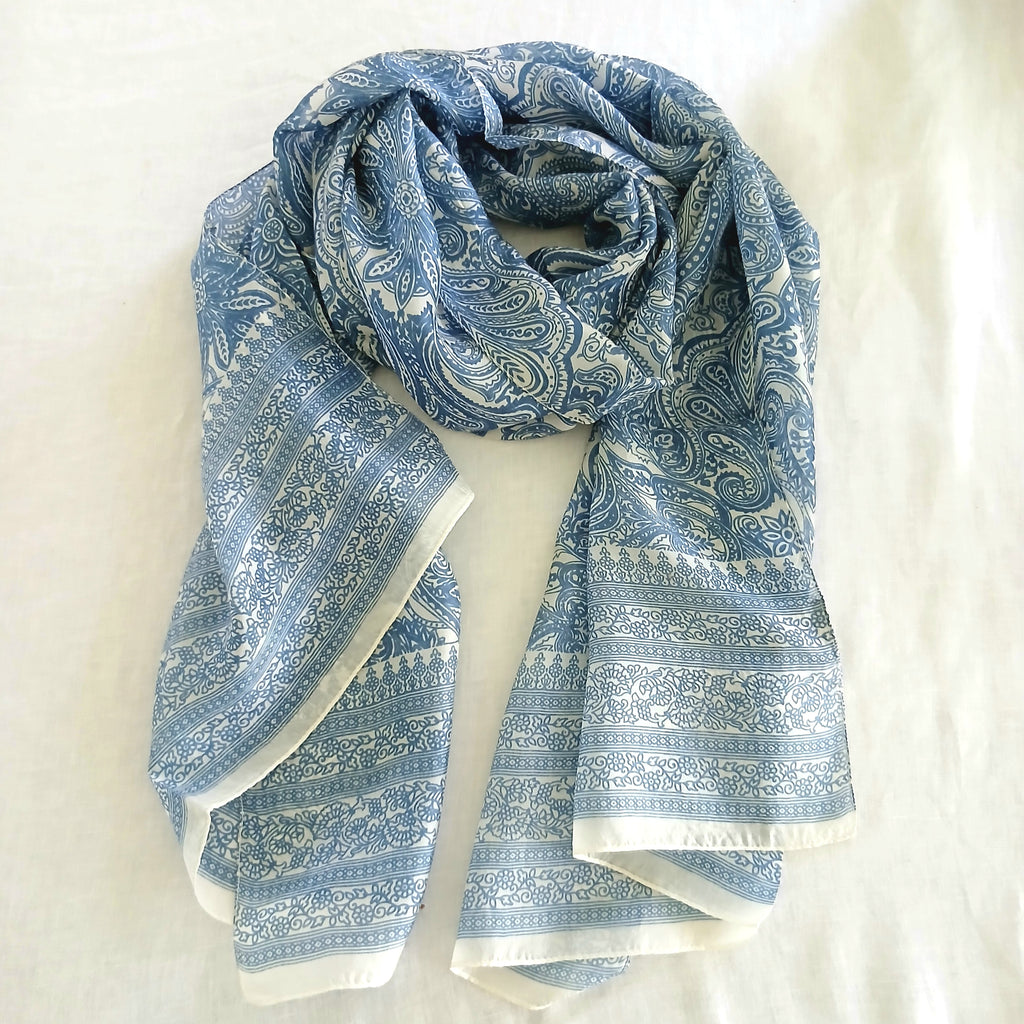 Silk Scarf - Blue ZS-1011 /L