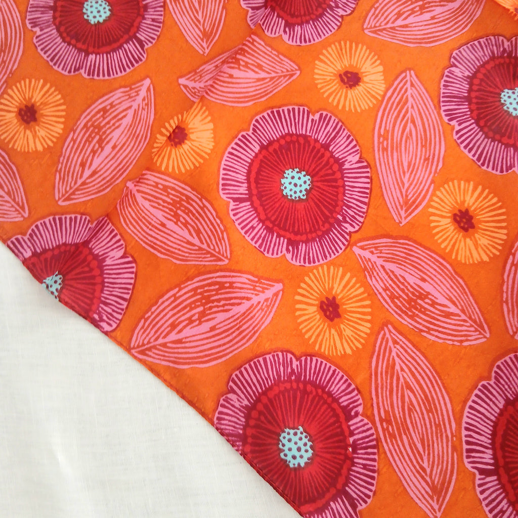 Silk Scarf - Orange and Red Necktie WS-1067