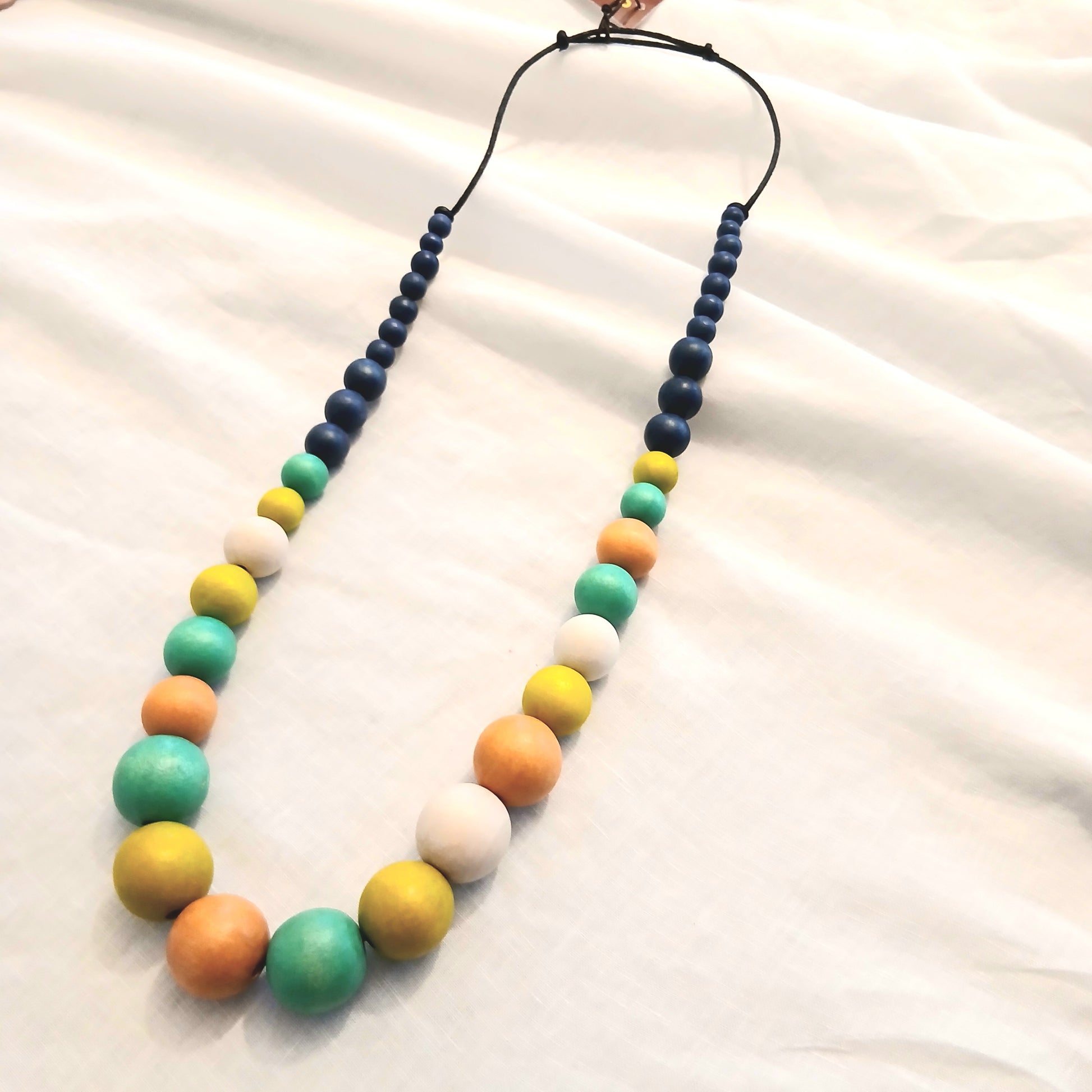 PRE-ORDER Large Round Wooden Beaded Long Necklace N7-1448