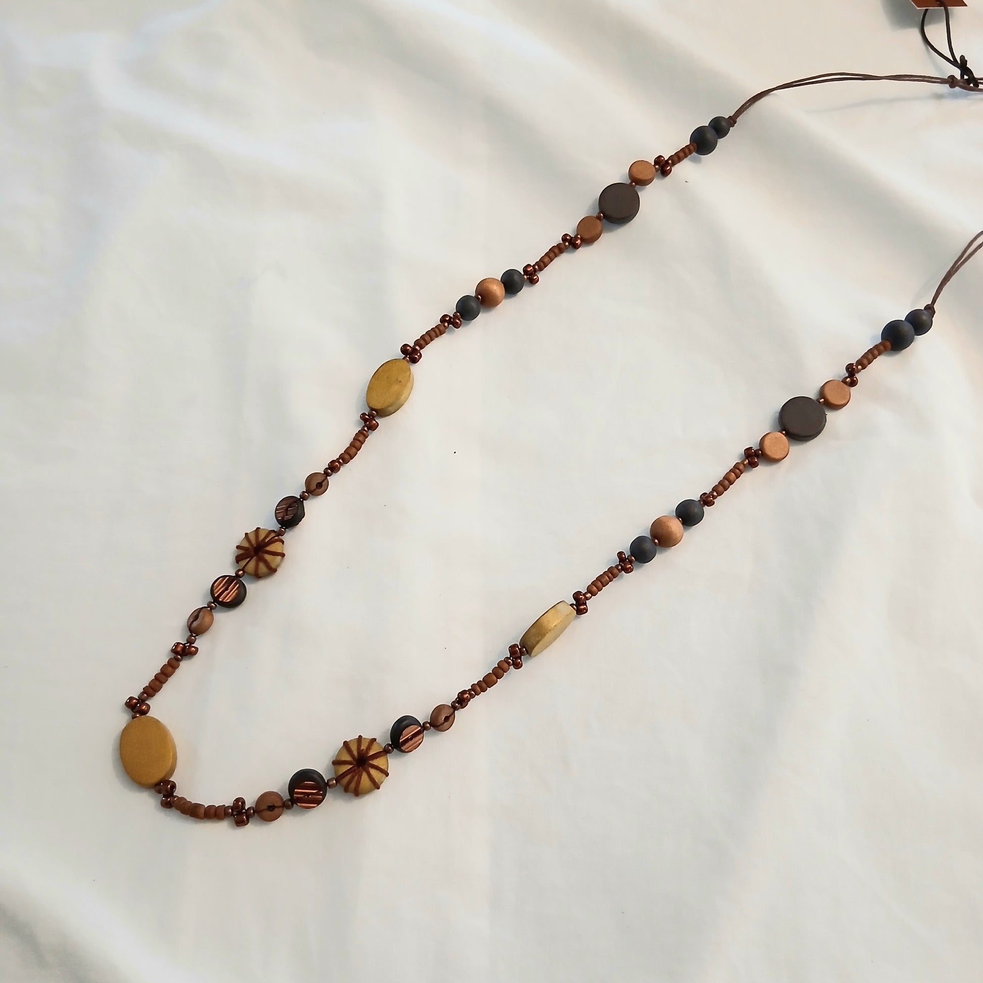 PRE-ORDER Long Small Beaded and Embroidered Necklace N7-1969MH