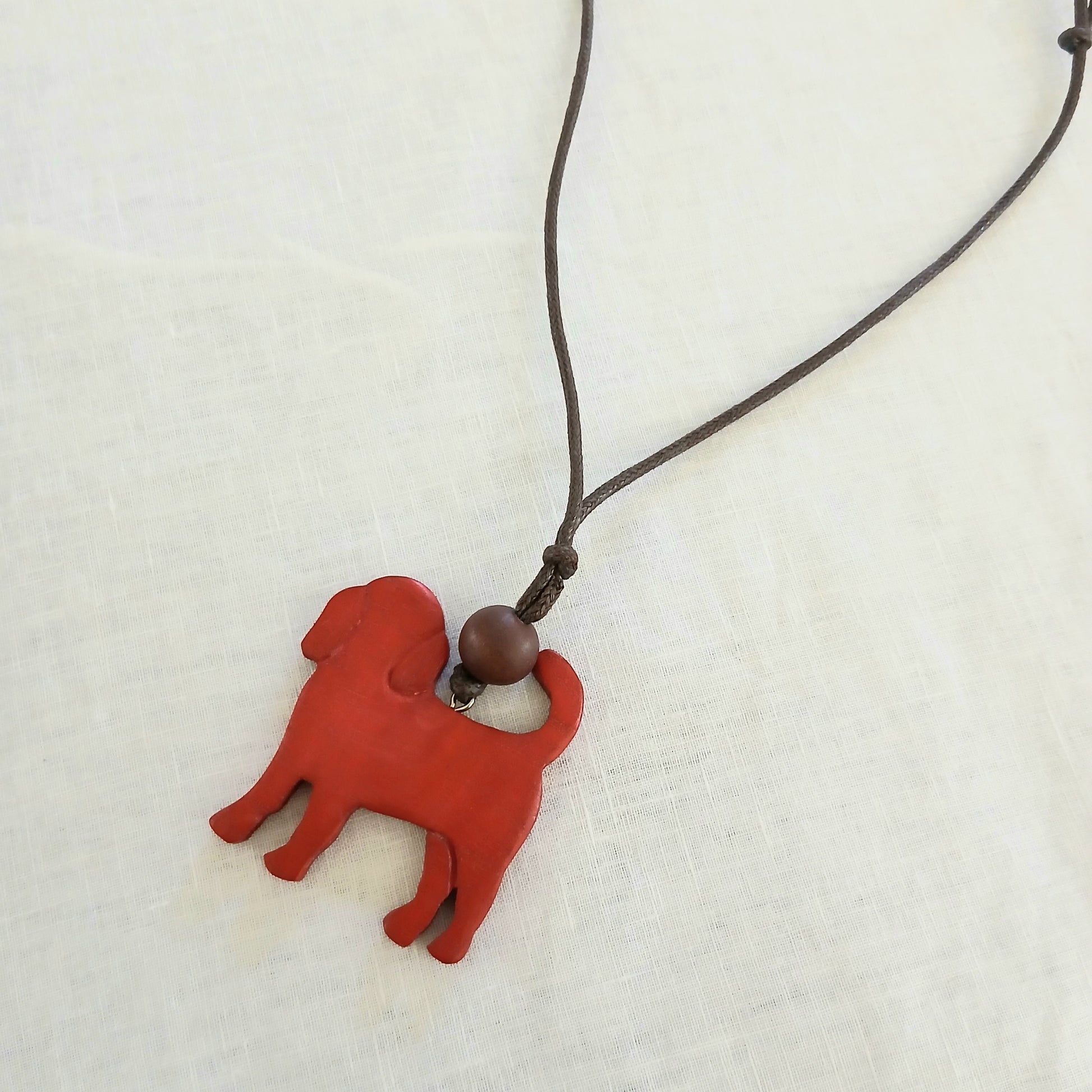 PRE-ORDER Wooden Dog Pendant Necklace N7-1366