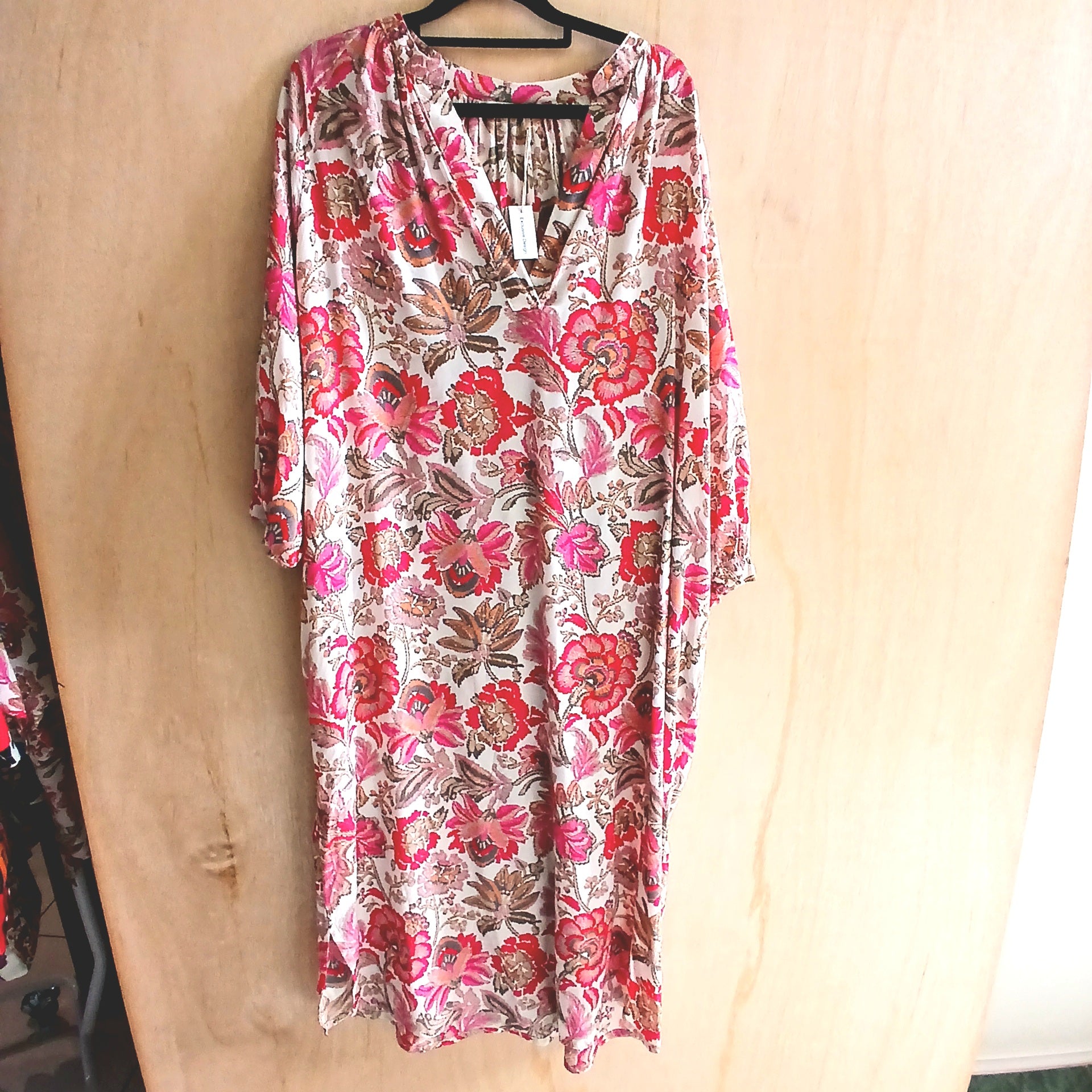 PRE-ORDER Short Sleeves Collar Dress Printed 66974