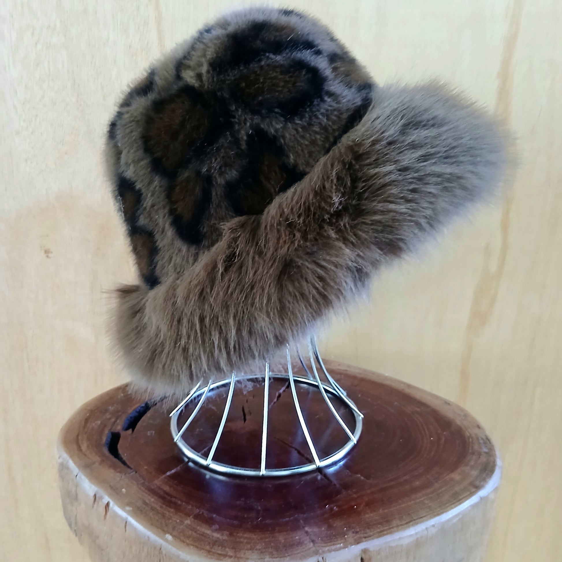 Pre-Order Faux Fur Leopard Bucket Hat with Fur Edge 7527