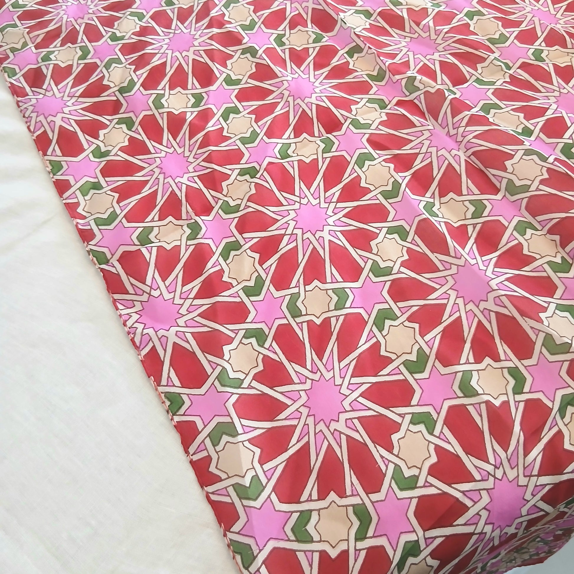 PRE-ORDER Pure Silk Scarf Geometrical Stars Design PS-1141