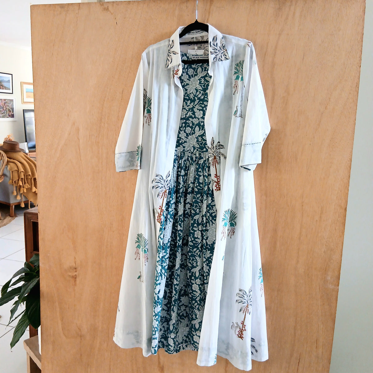COMO Twin Set of 2 Dress and Kimono DS6004 Green