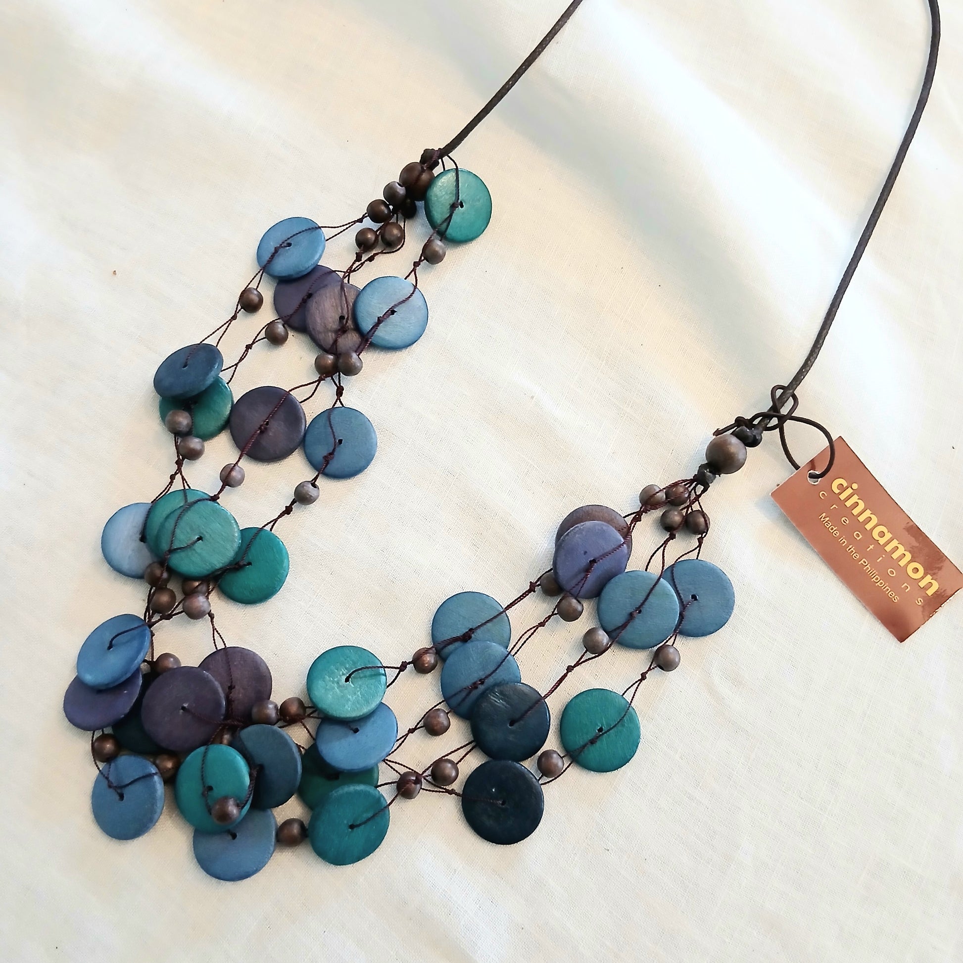 Whimsical Light Wooden Beaded Necklace N6-2036CTG