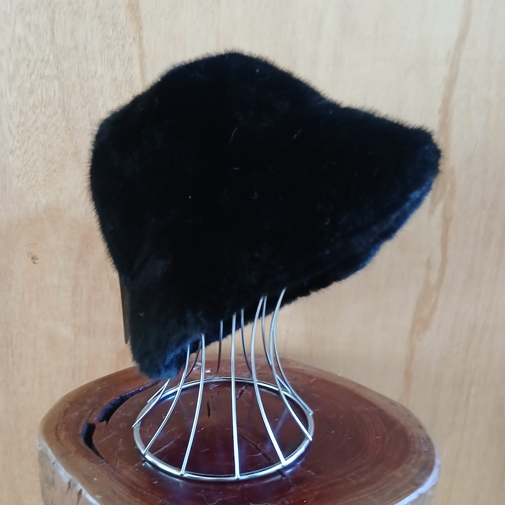 Faux Fur Classic Bucket Hat Plain 7531