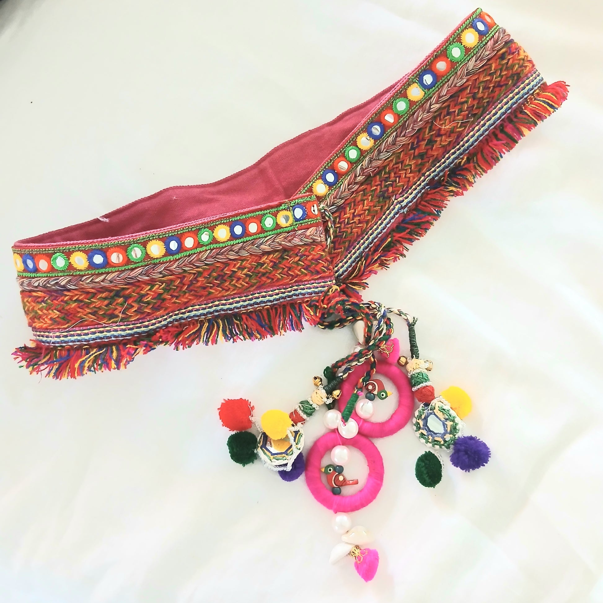 Indian Belt with Charms and Pompoms - 54208