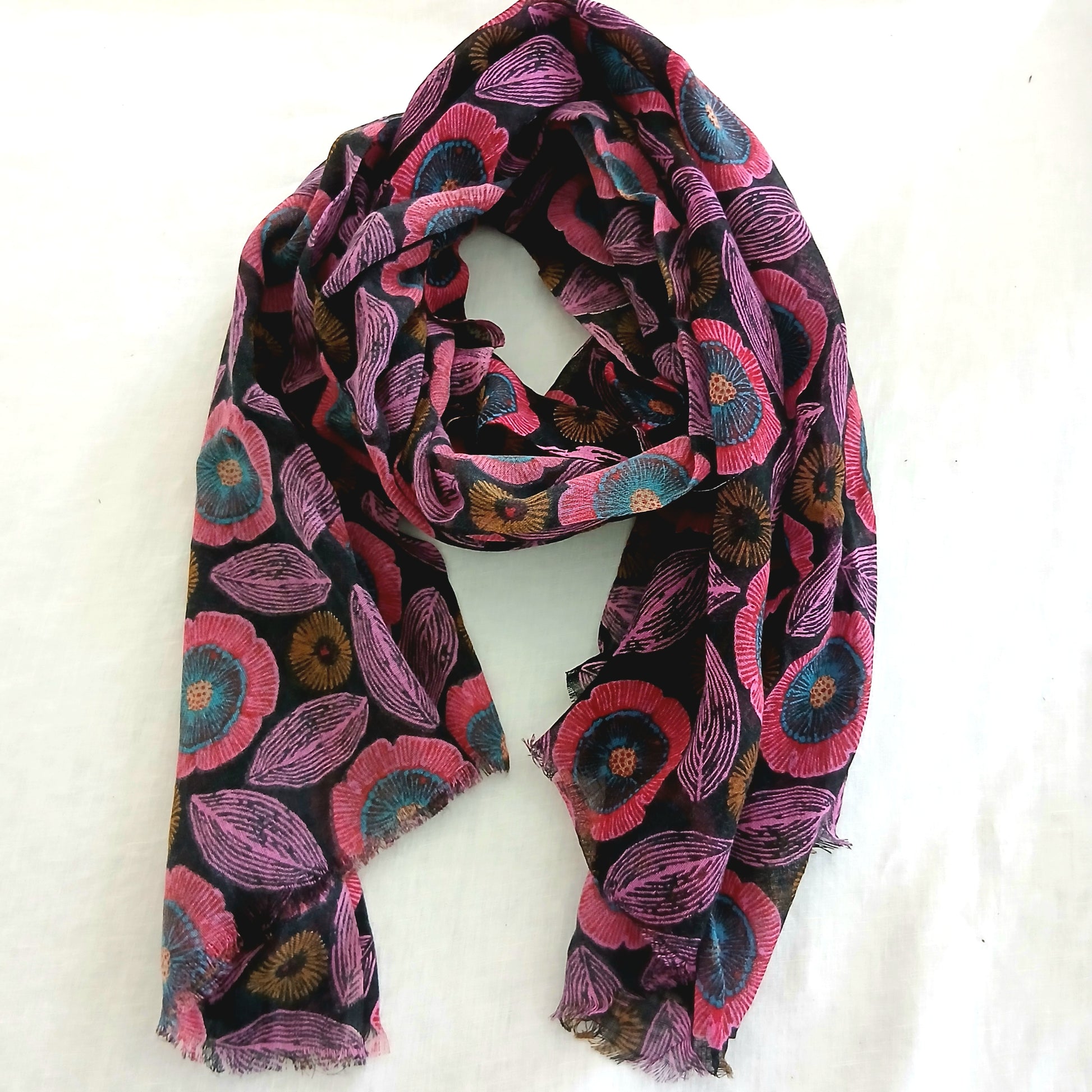 Wool Silk Mix Scarf - WS-1057
