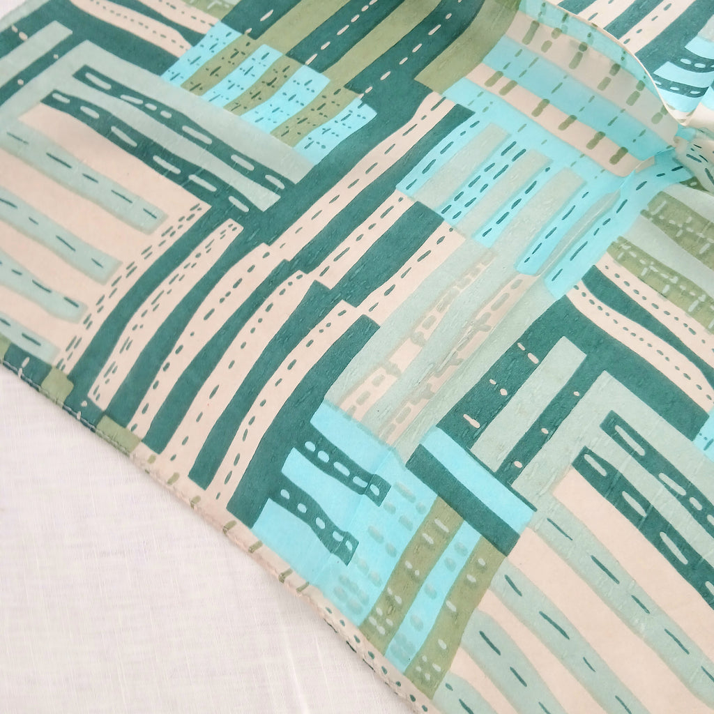 Pure Silk Scarf Lines and Symmetry Design Necktie TS-1149