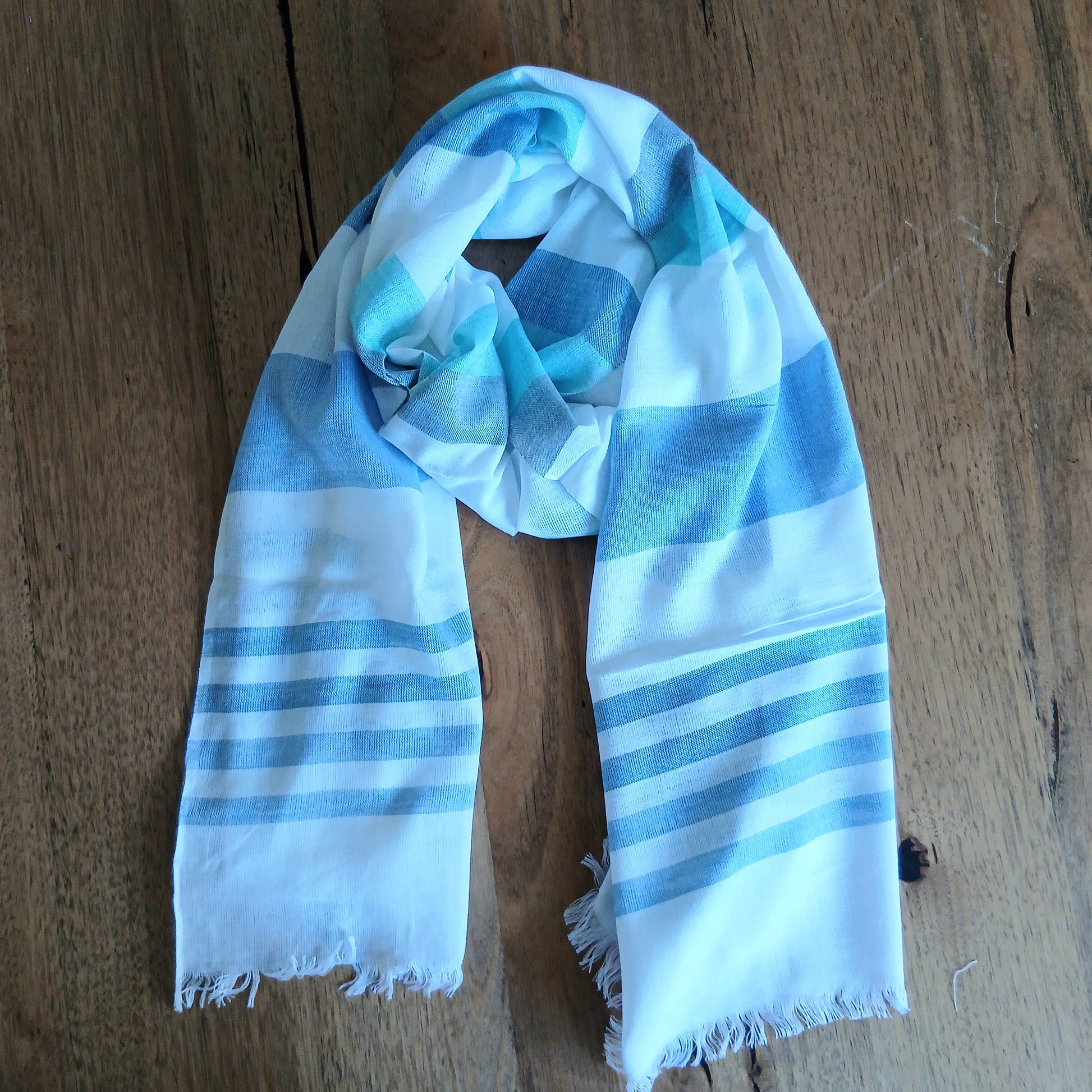 Striped Viscose Yarn Dyed Scarf - 16998