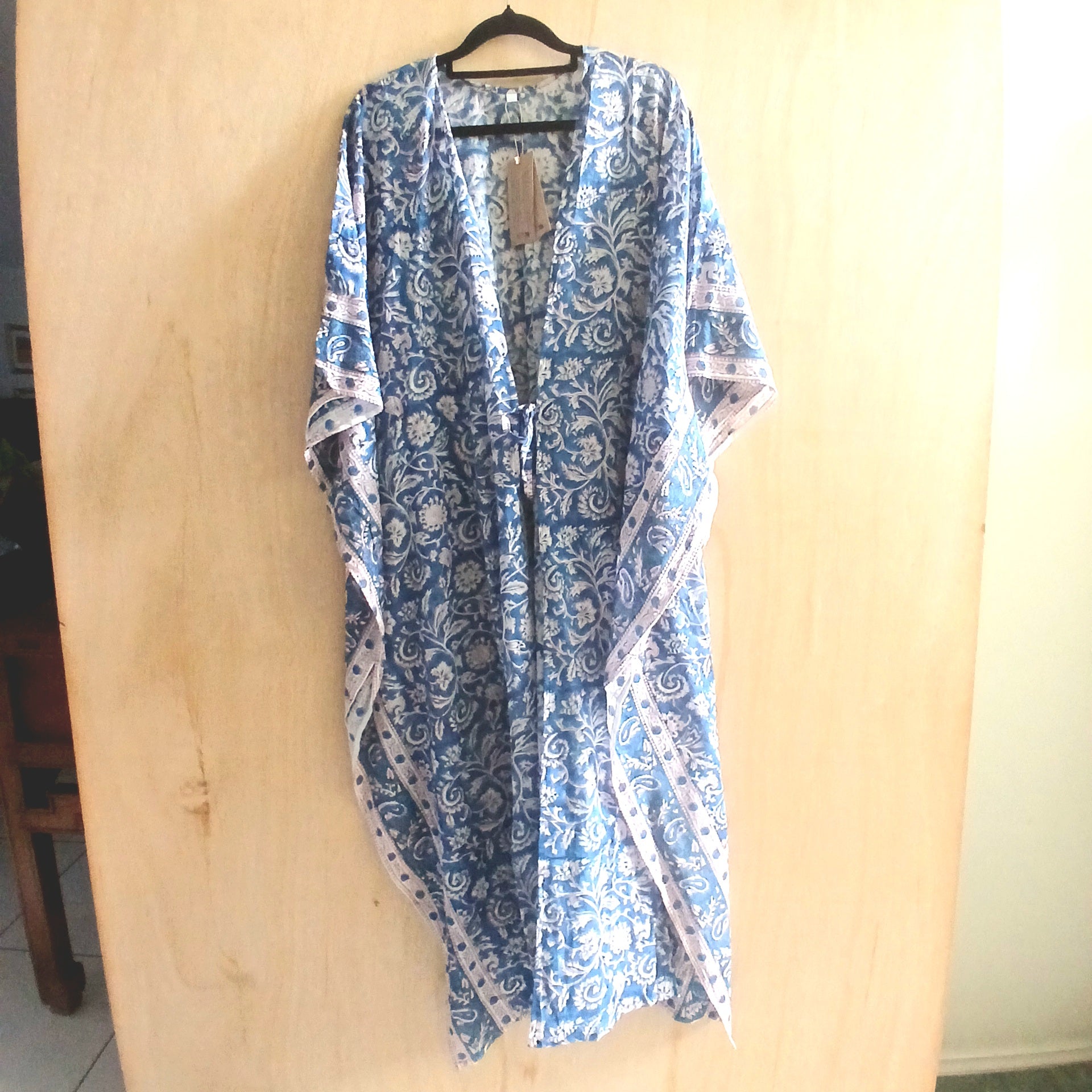 PRE-ORDER Hand Block Print Long Cotton Kimono 67210