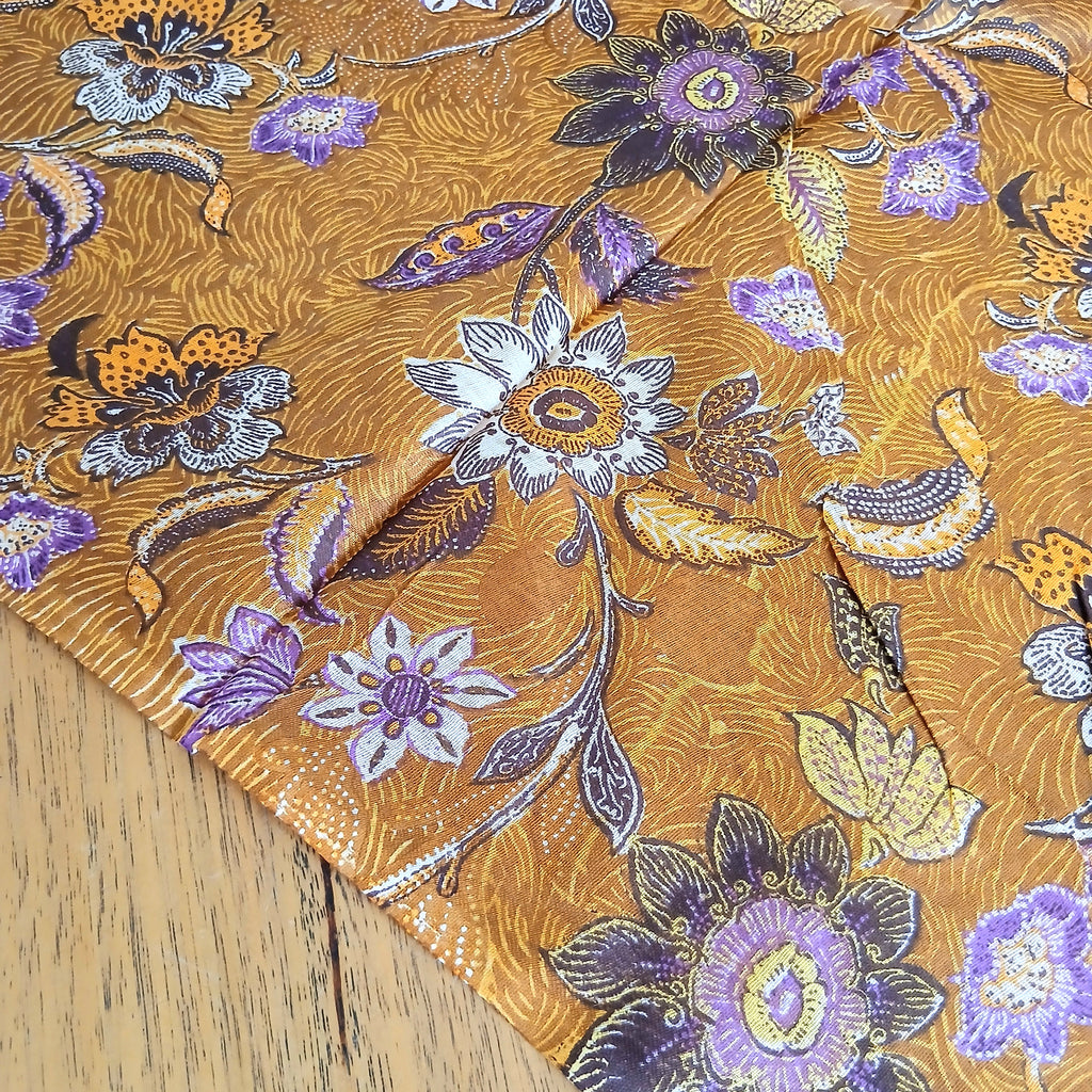 Cotton Flower Scarf - Jaune Fonce