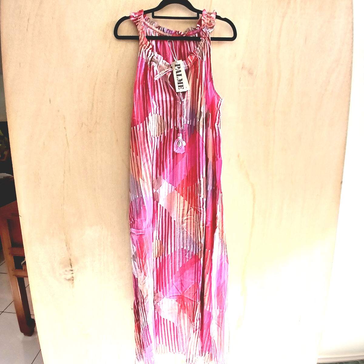Sleeveless Long Cotton Dress 67032 PINK Sample