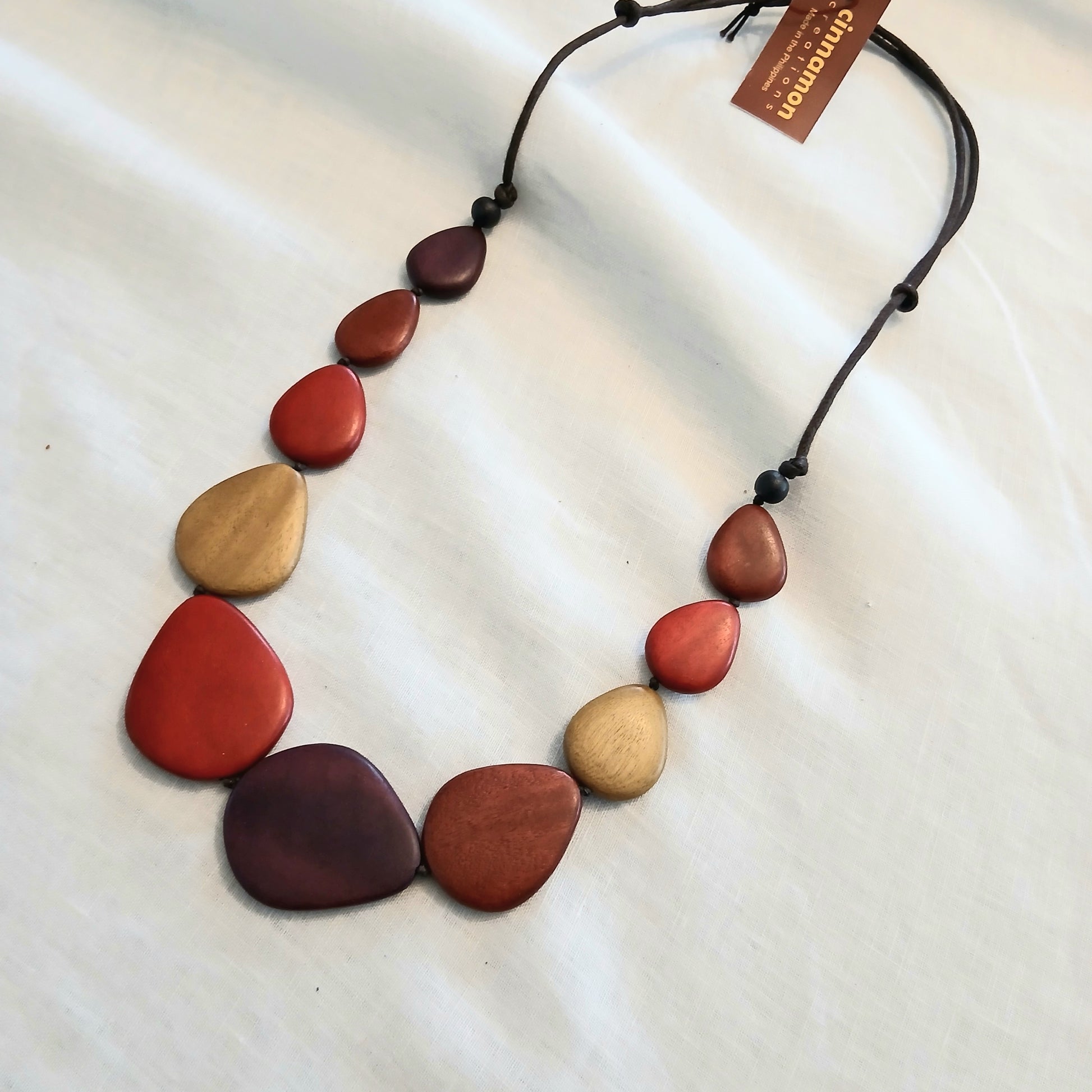 Natural Shaped Wooden Beaded Necklace N6-896GDEY