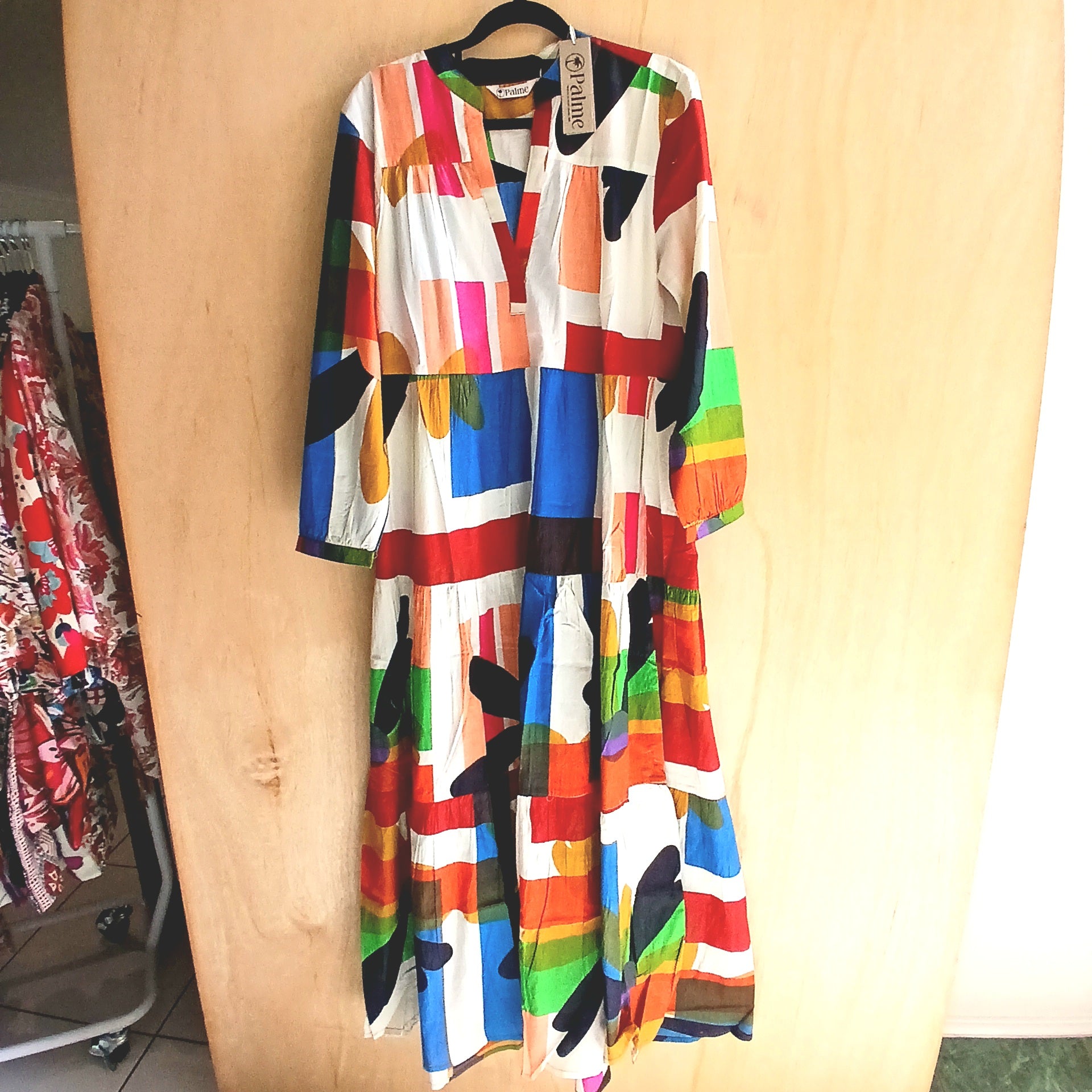 PRE-ORDER Pleated Cotton Printed Dress 67148