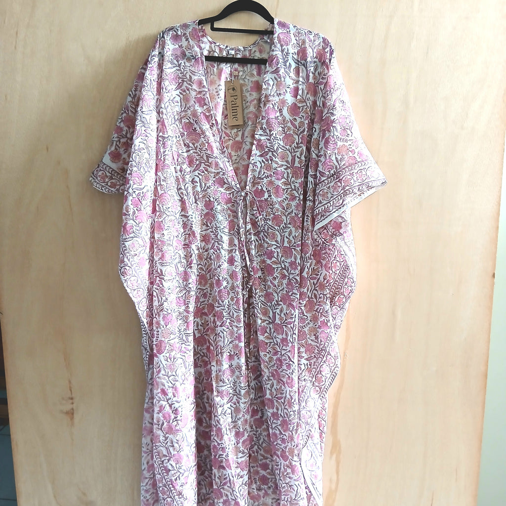 Hand Block Print Long Cotton Kimono 67210