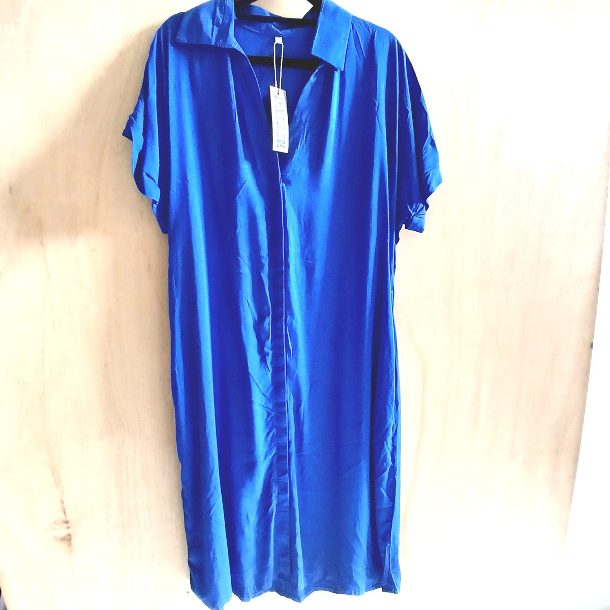 Short Summer Viscose Dress with Short Sleeves 66036
