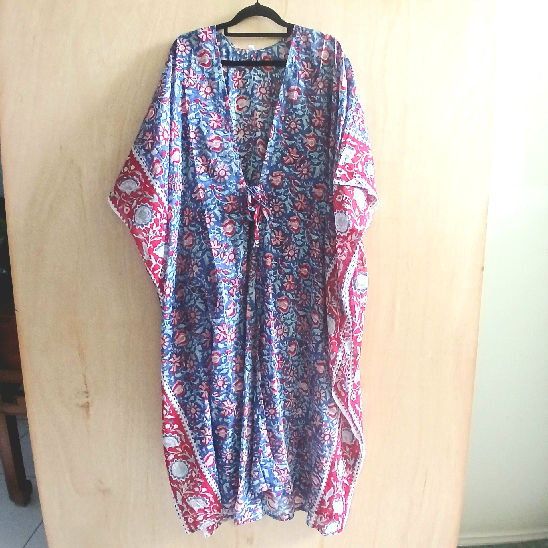 PRE-ORDER Hand Block Print Long Cotton Kimono 67210