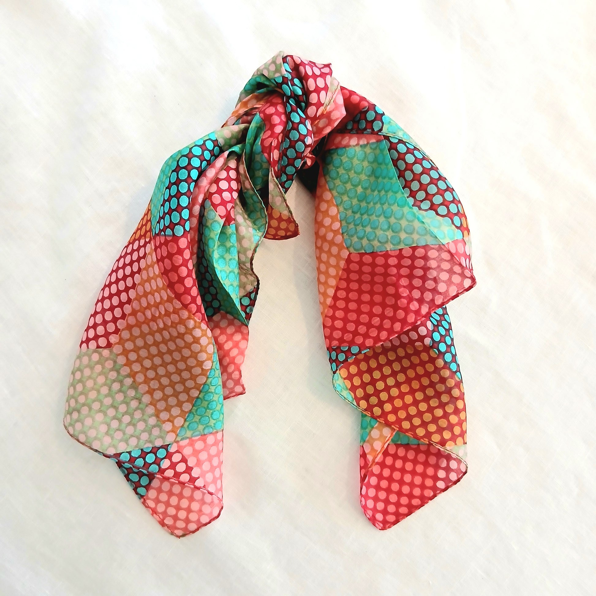 Necktie Stars and Dots Pure Silk Scarf 5529 / S