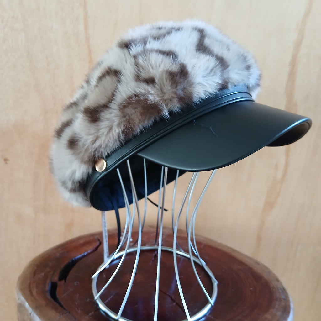 Pre-Order Faux Fur Leopard Cap Classic 7526