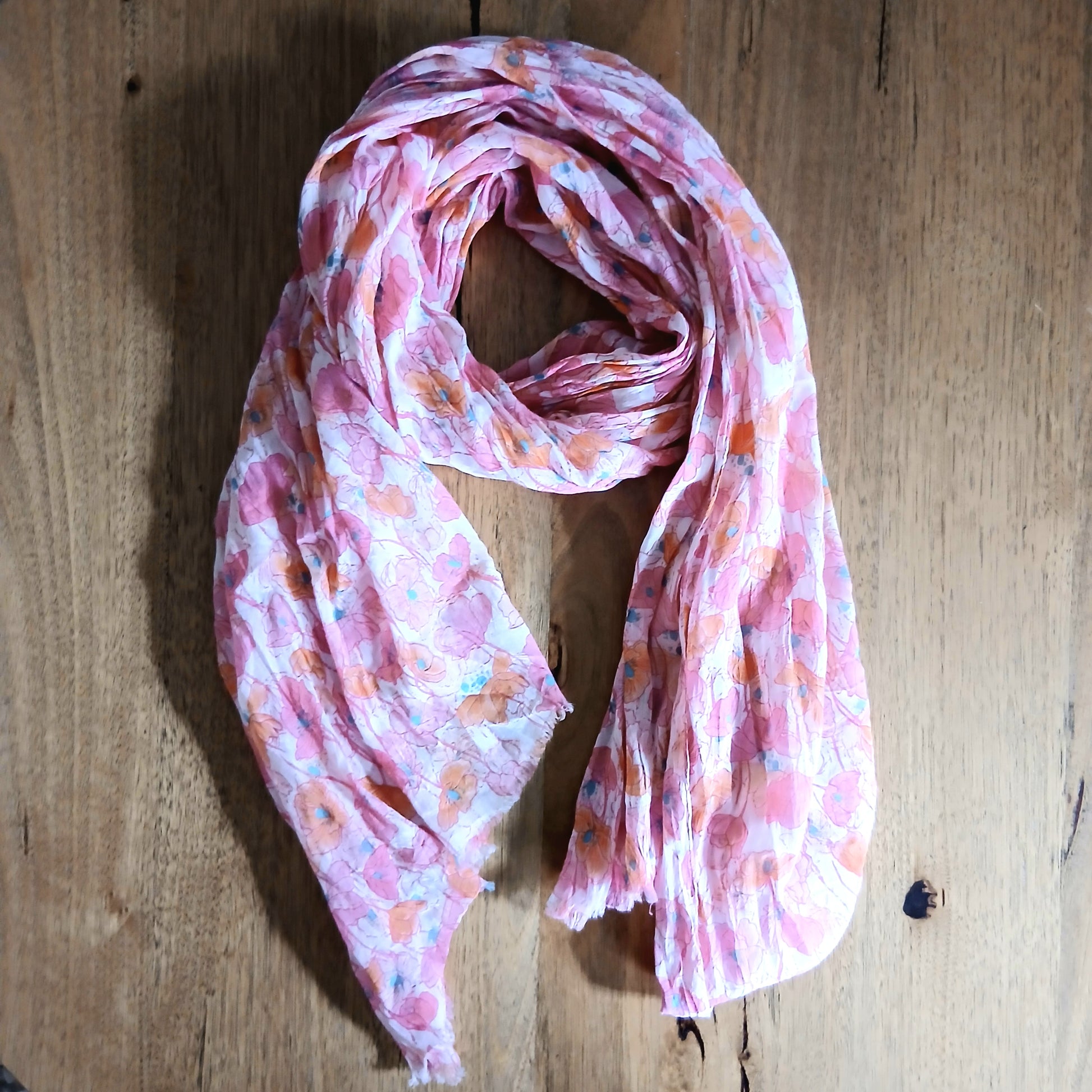 Poppy Print Pure Cotton Scarf - 54862