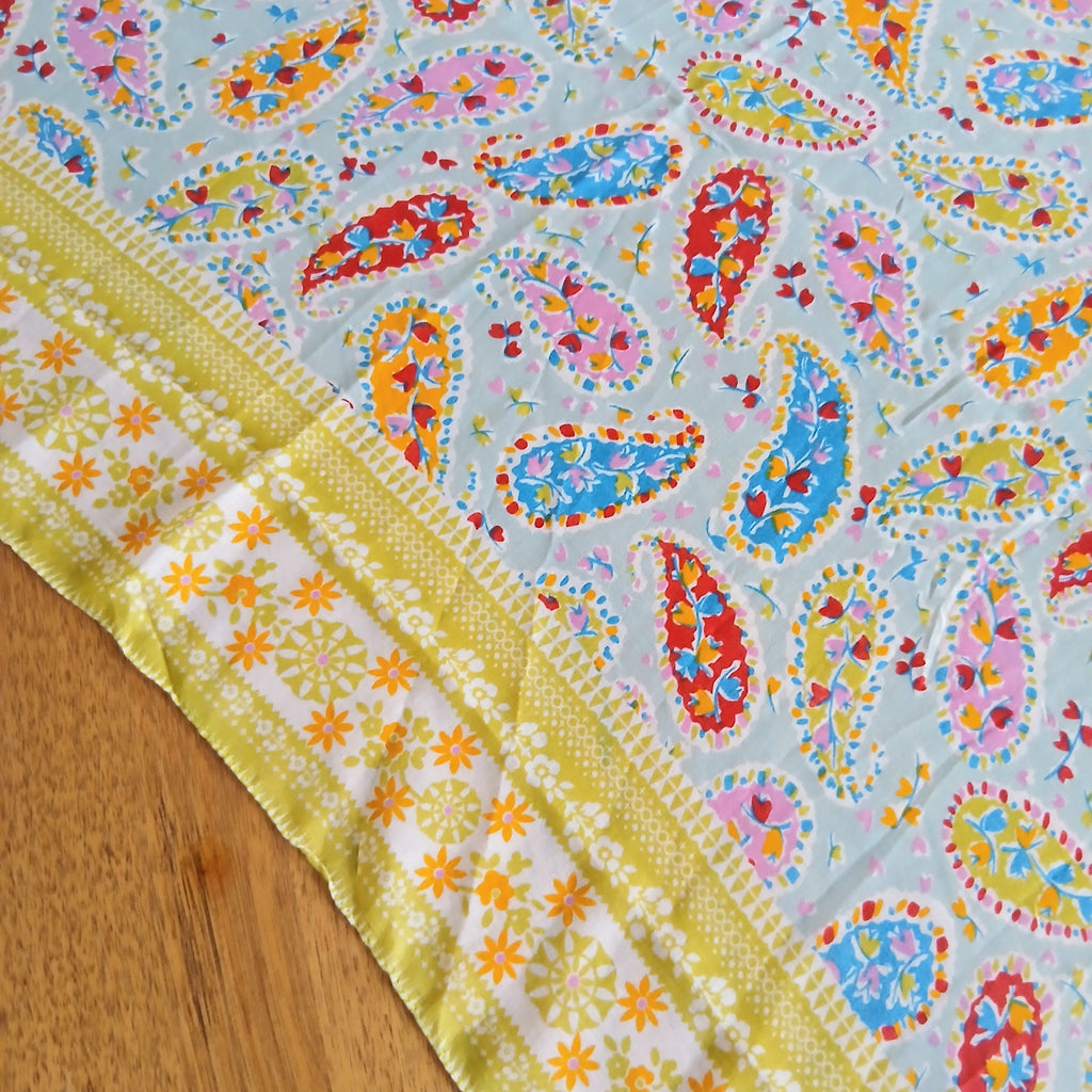 Mustard Viscose Paisley Cottage Print Scarf 332265