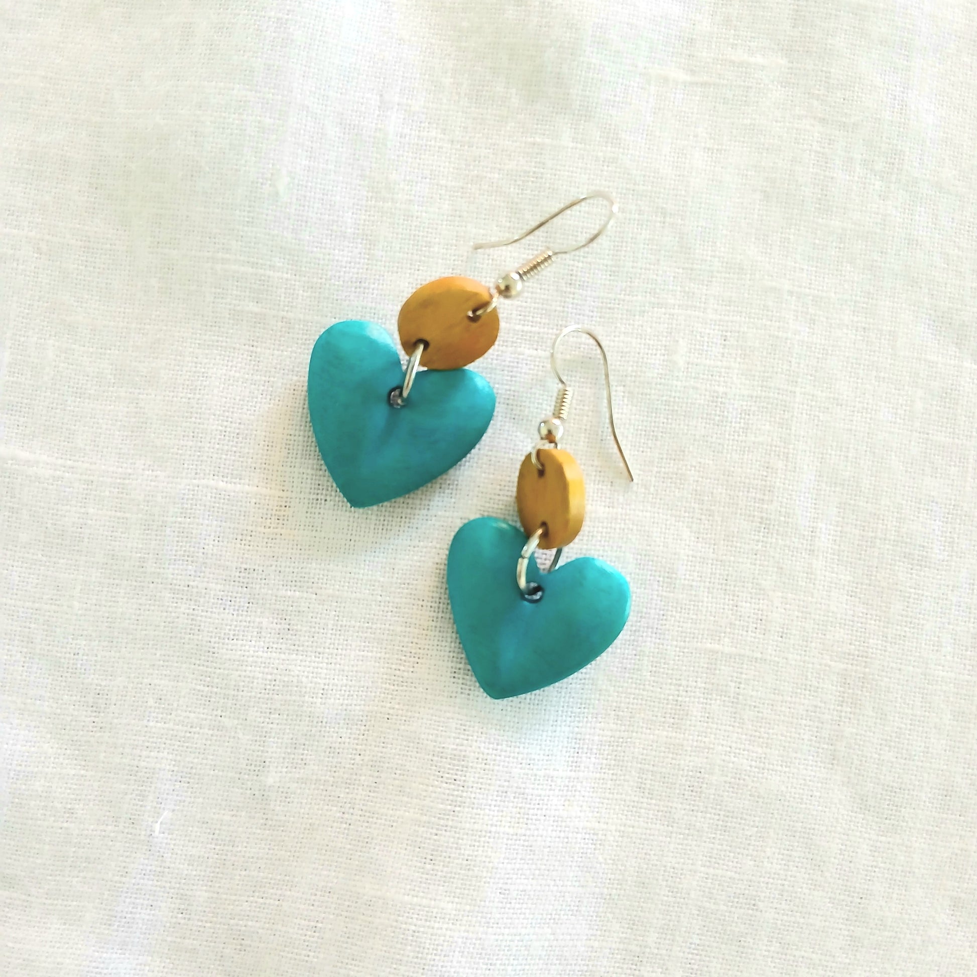 PRE-ORDER Little Wooden Heart Earrings E7-92