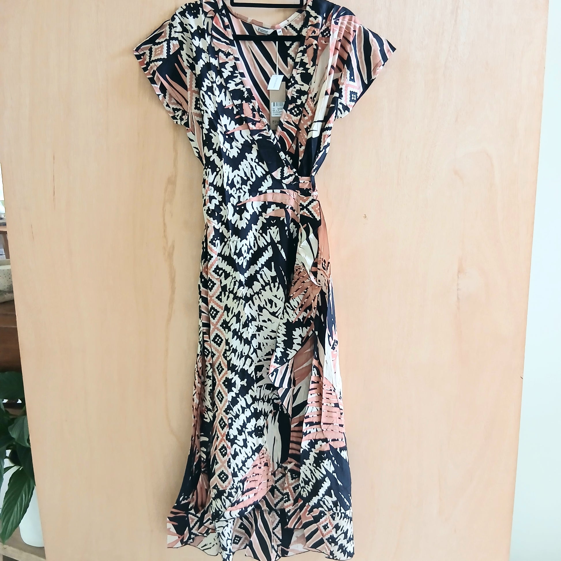 Long Wrapped Viscose Dress and Frill 66968