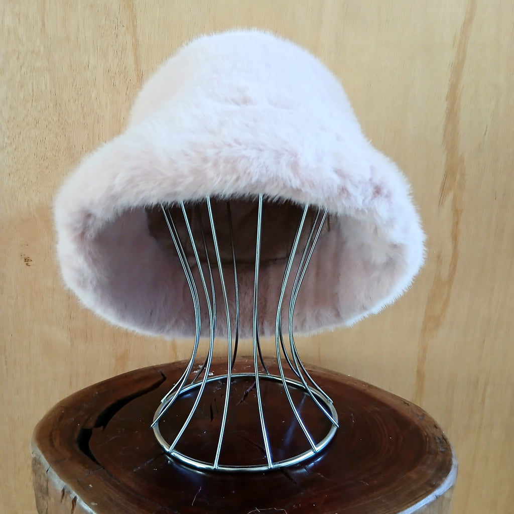 Faux Fur Classic Bucket Hat Plain 7531