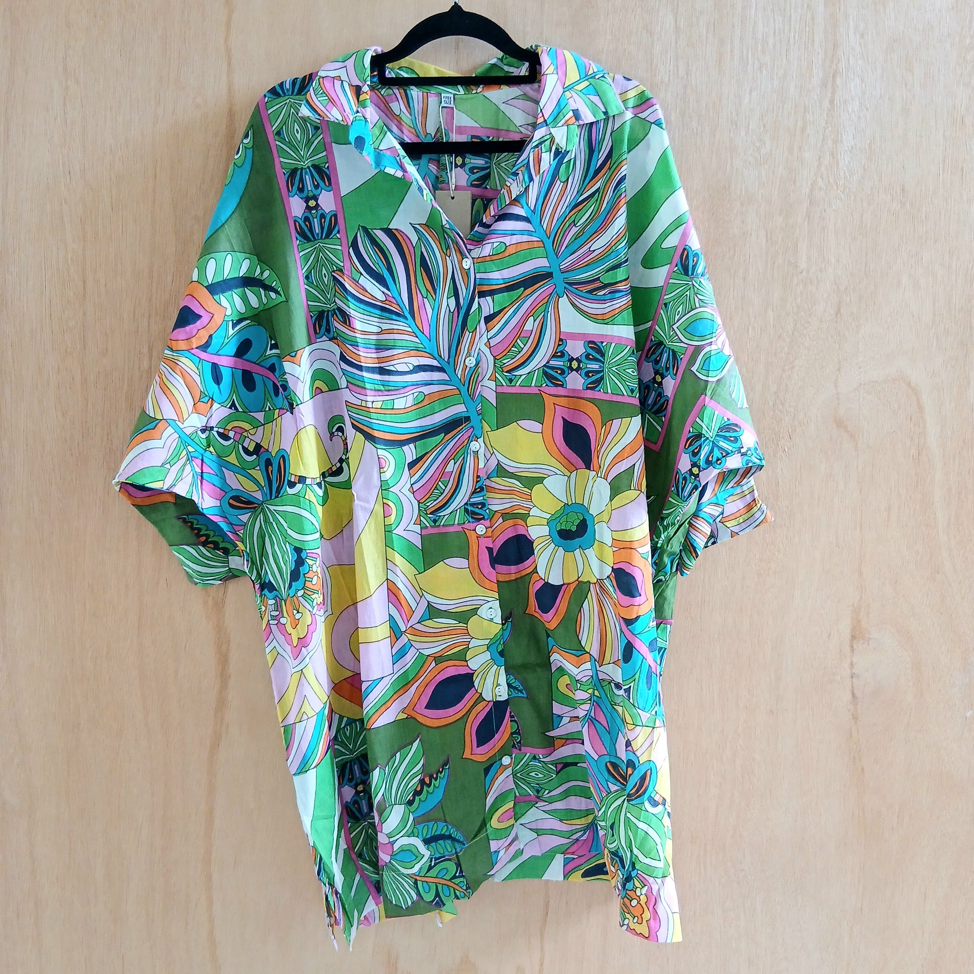 Colourful Leaf Cotton Shirt 64409
