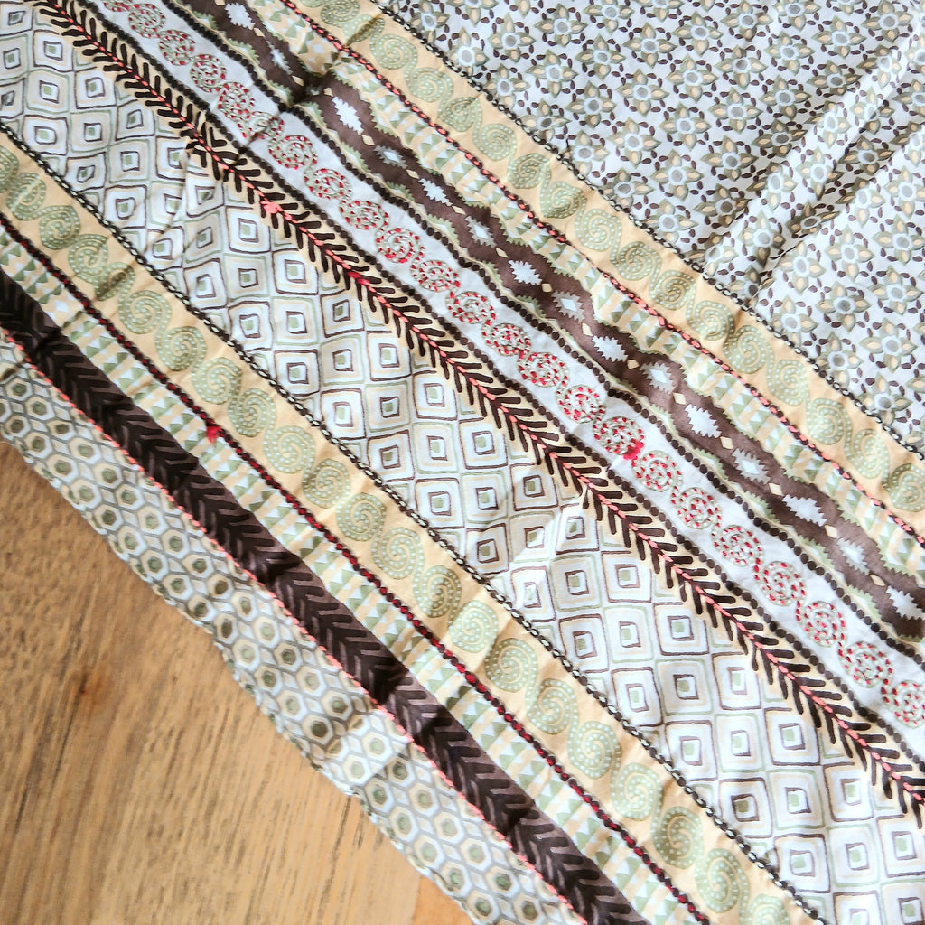 Cotton Scarf Embroidered and Tassels - 66208