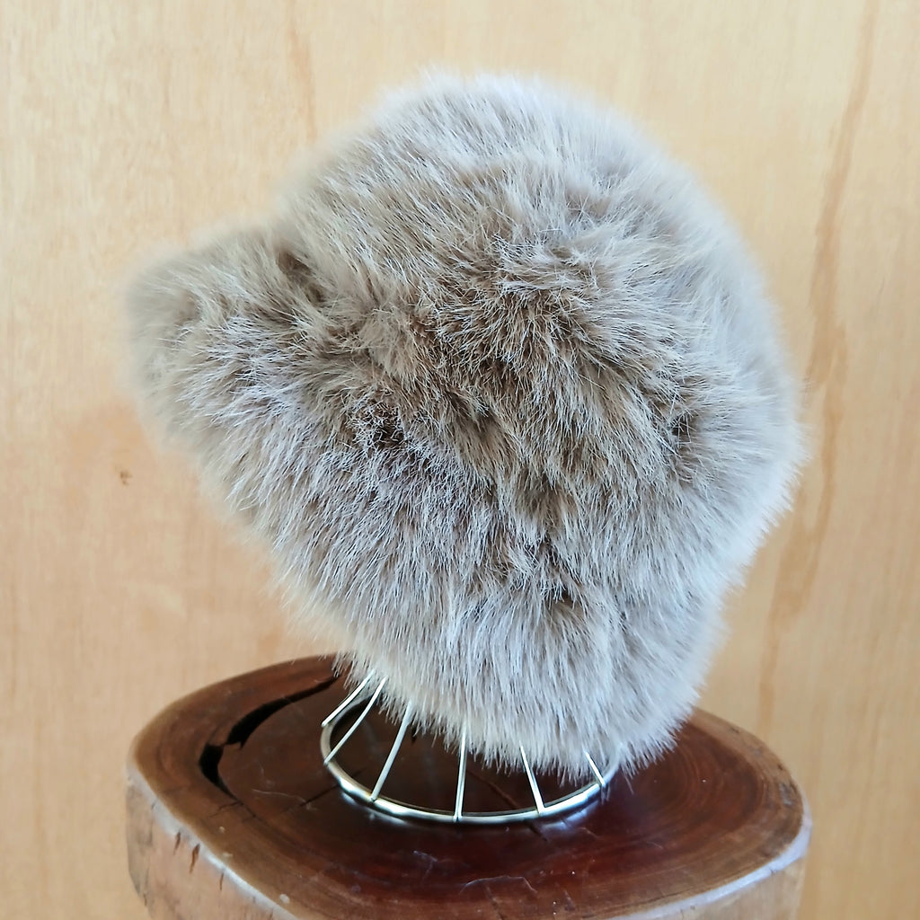 Pre-Order Extra Fluffy Faux Fur Bucket Hat Plain 7549