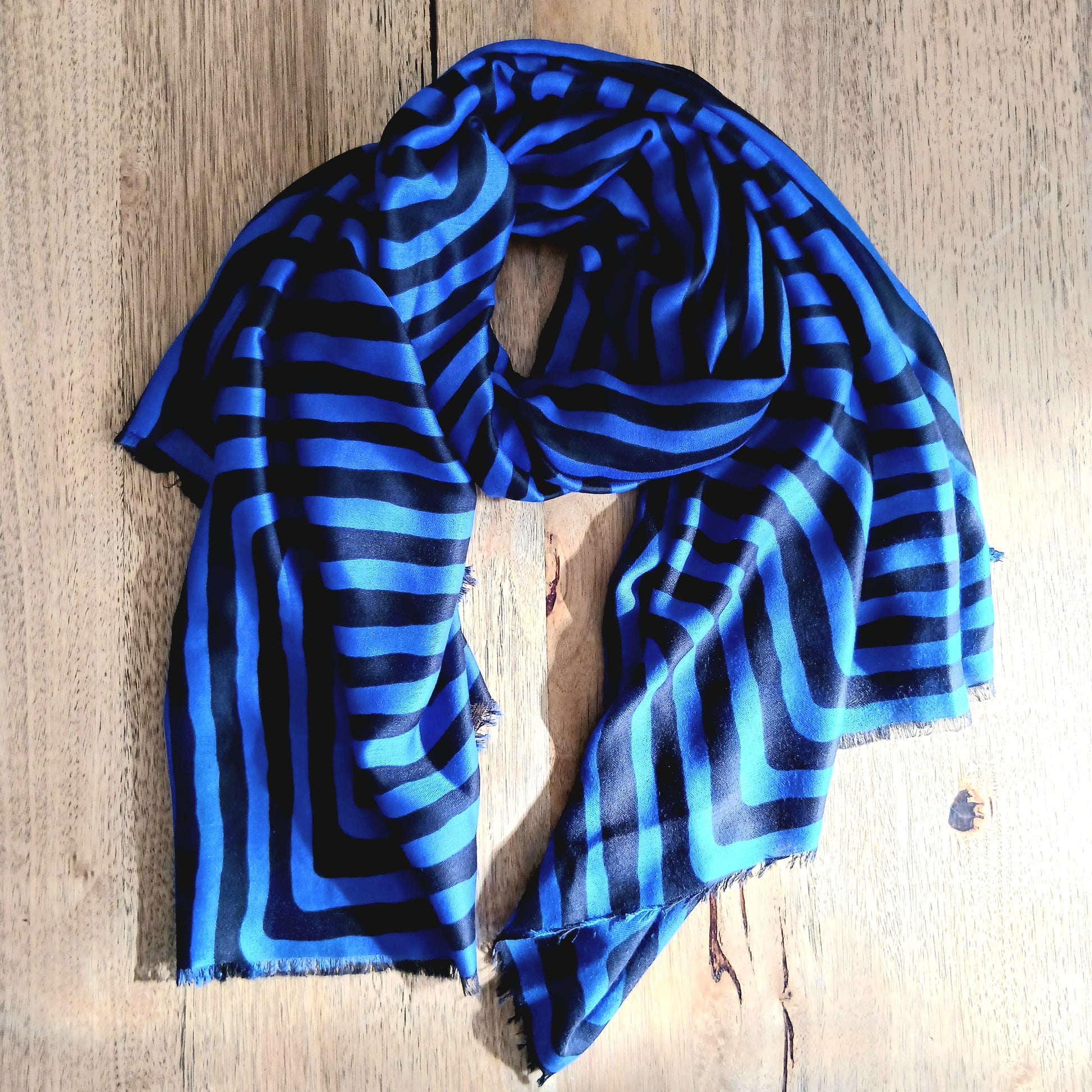 Striped Soft Touch Viscose Scarf - 332351