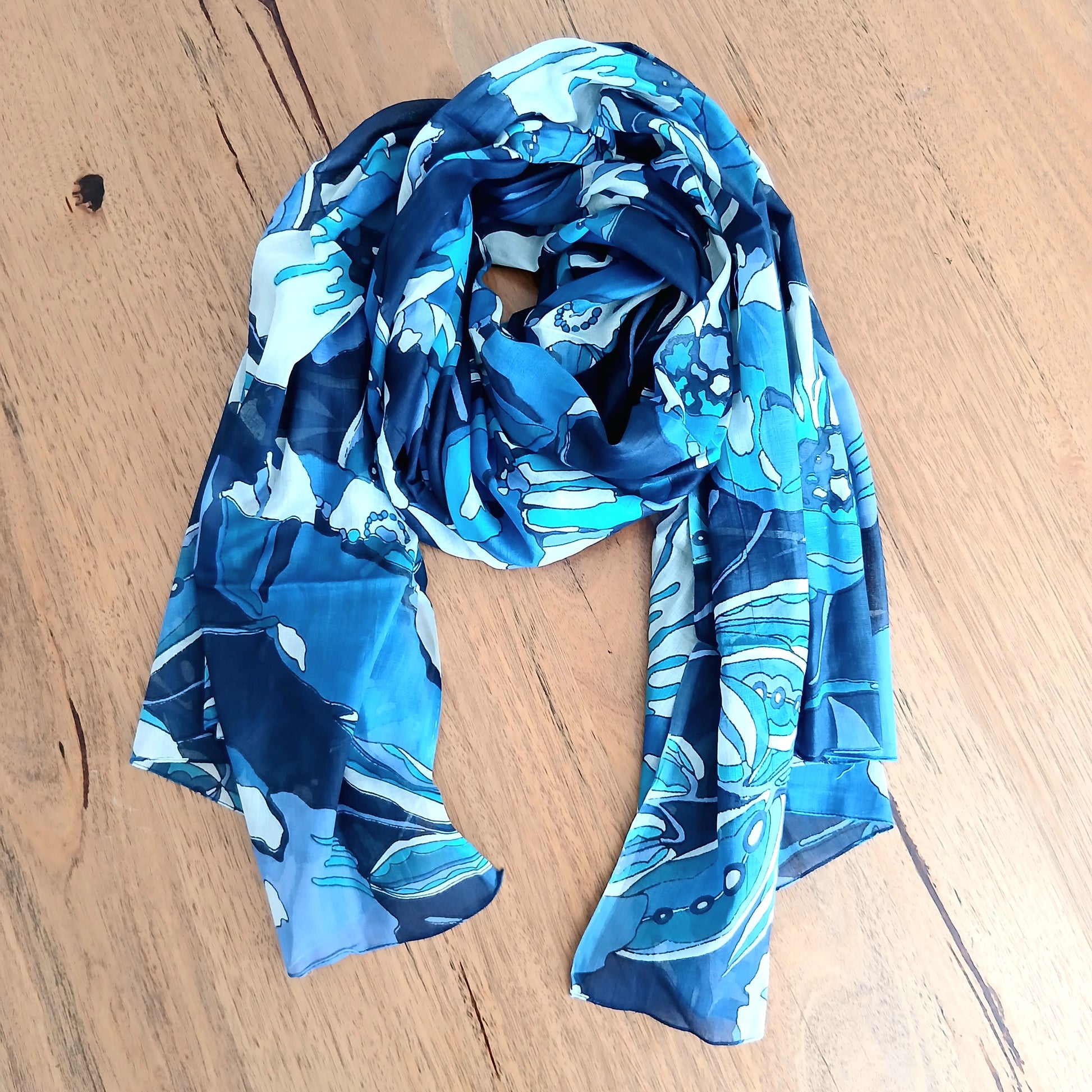 Poppi Scarf- Bleu Fonce 63183
