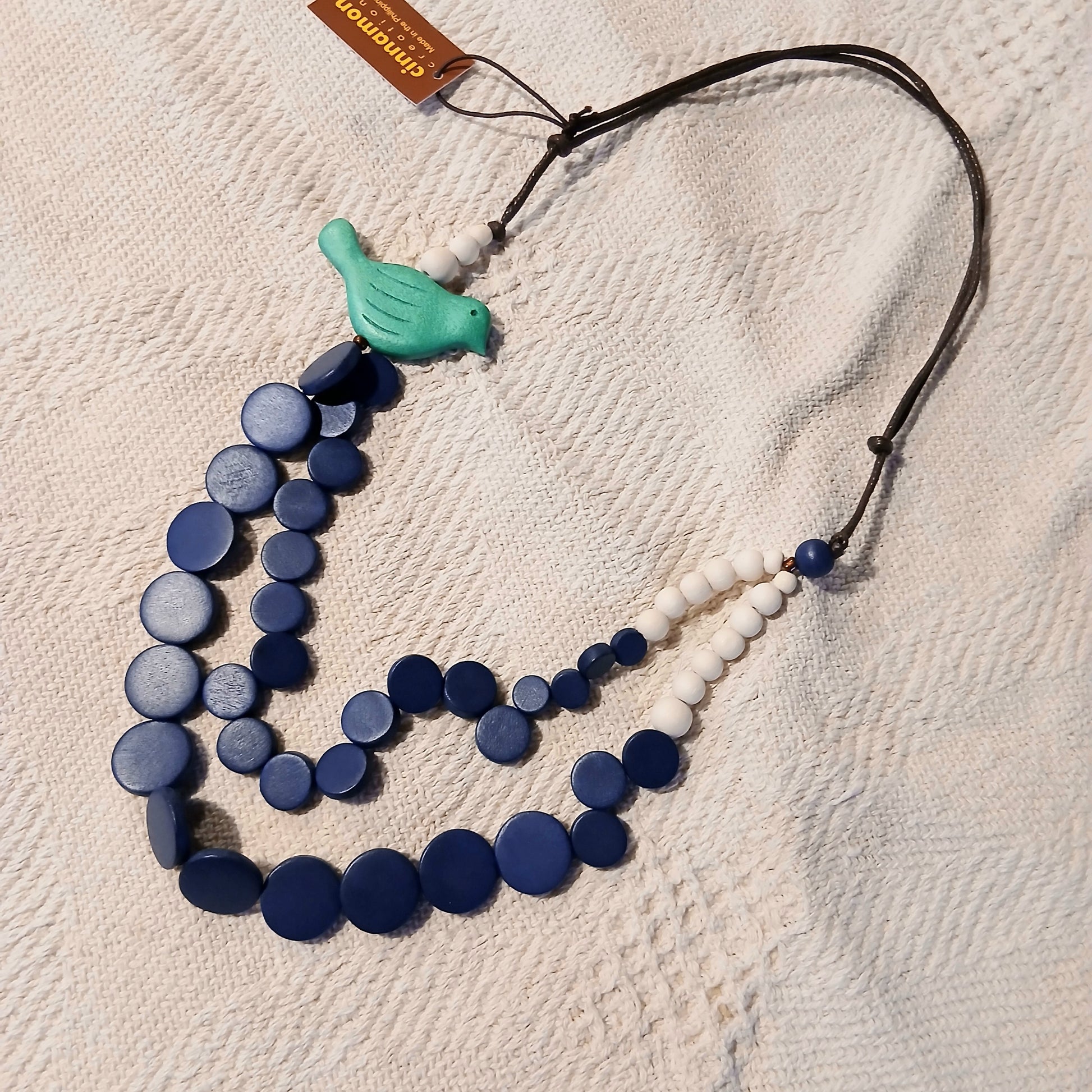 Little Birdie 2-Layered Wooden Beaded Necklace N7-1453