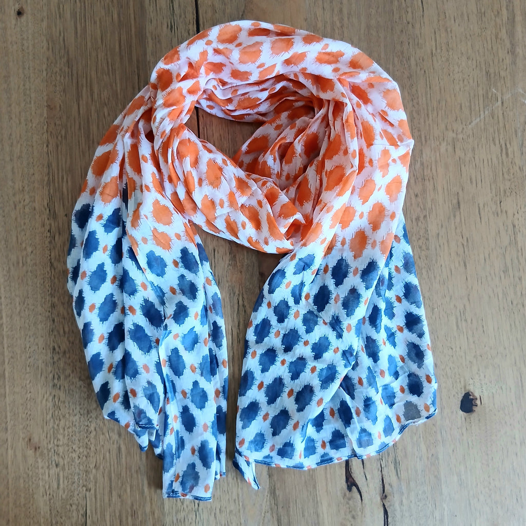 Orange and Blue Scarf 13985