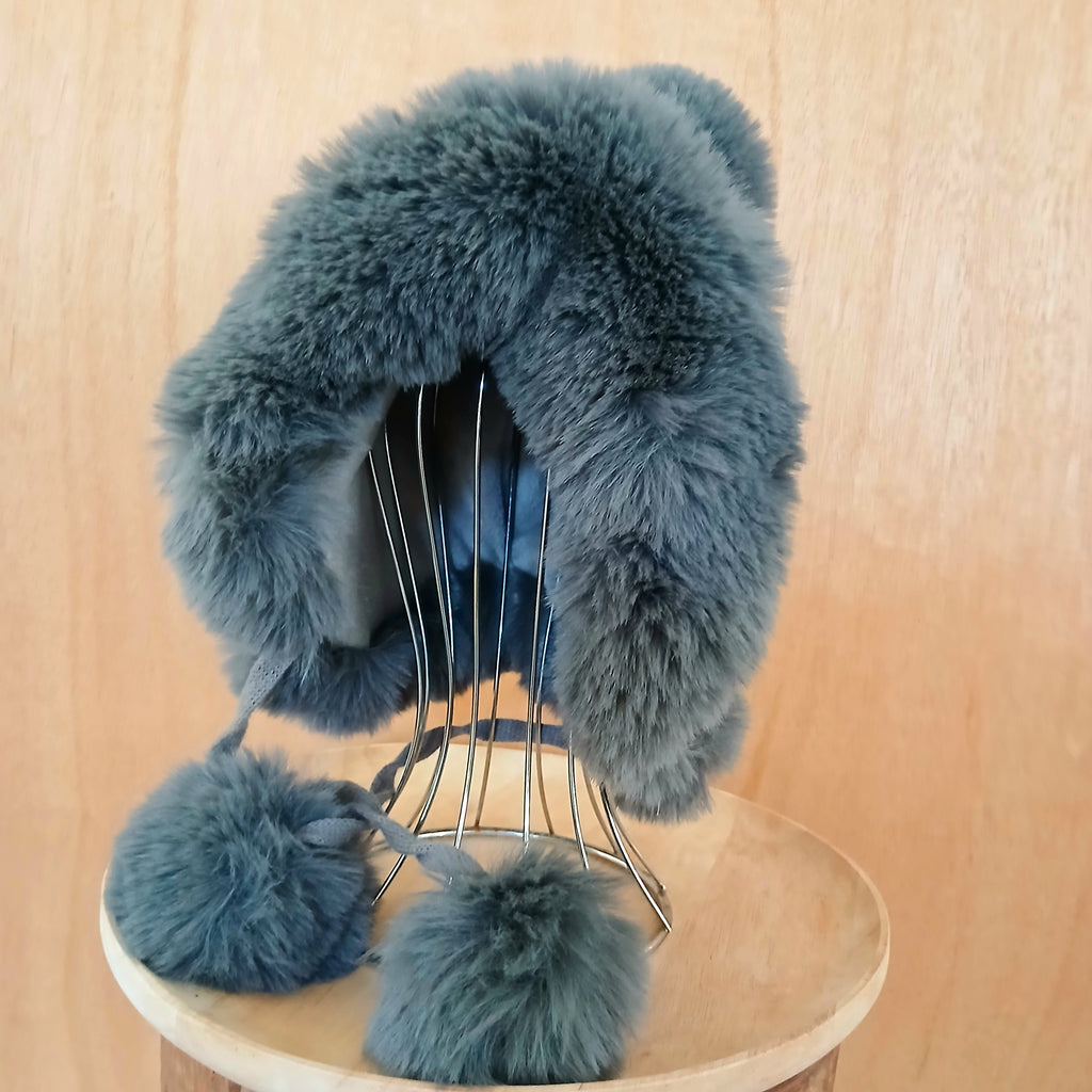 Faux Fur Pom Pom Beanie 7086