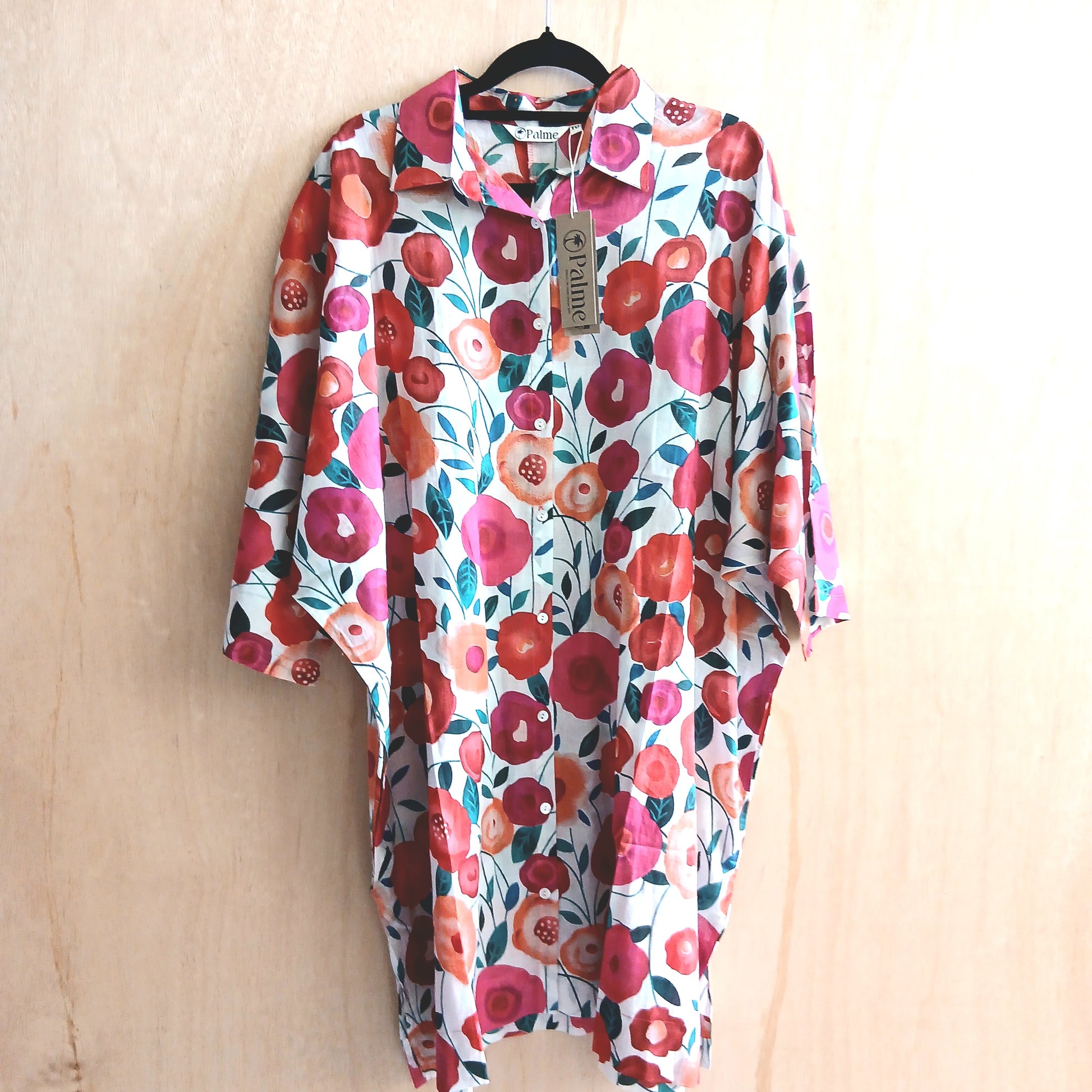 PRE-ORDER Printed Cotton Maxi Shirt 67146