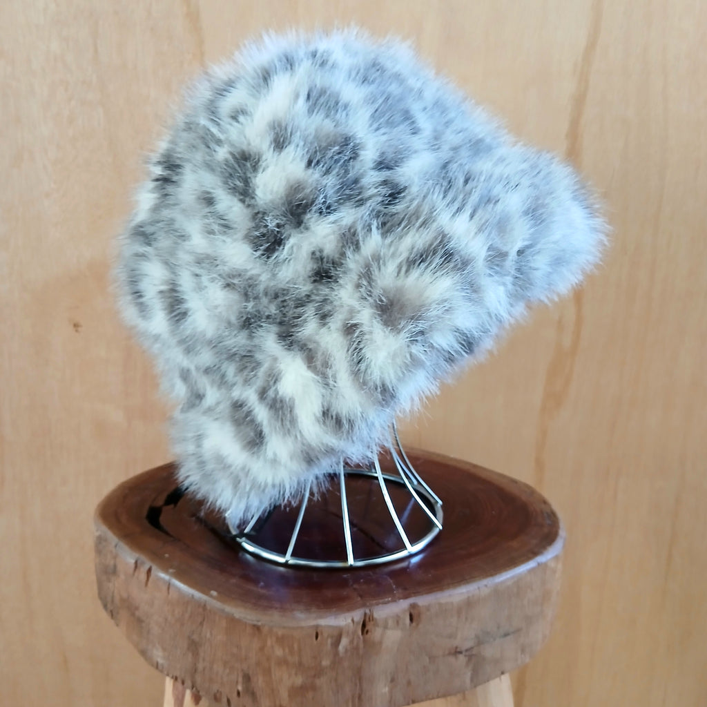 Extra Fluffy Faux Fur Bucket Hat Leopard 7548